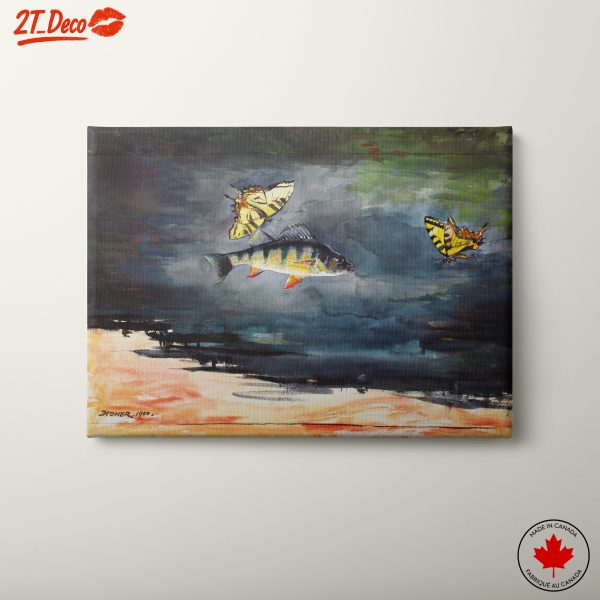 Colorful Aquatic Scene with Fish and Butterflies