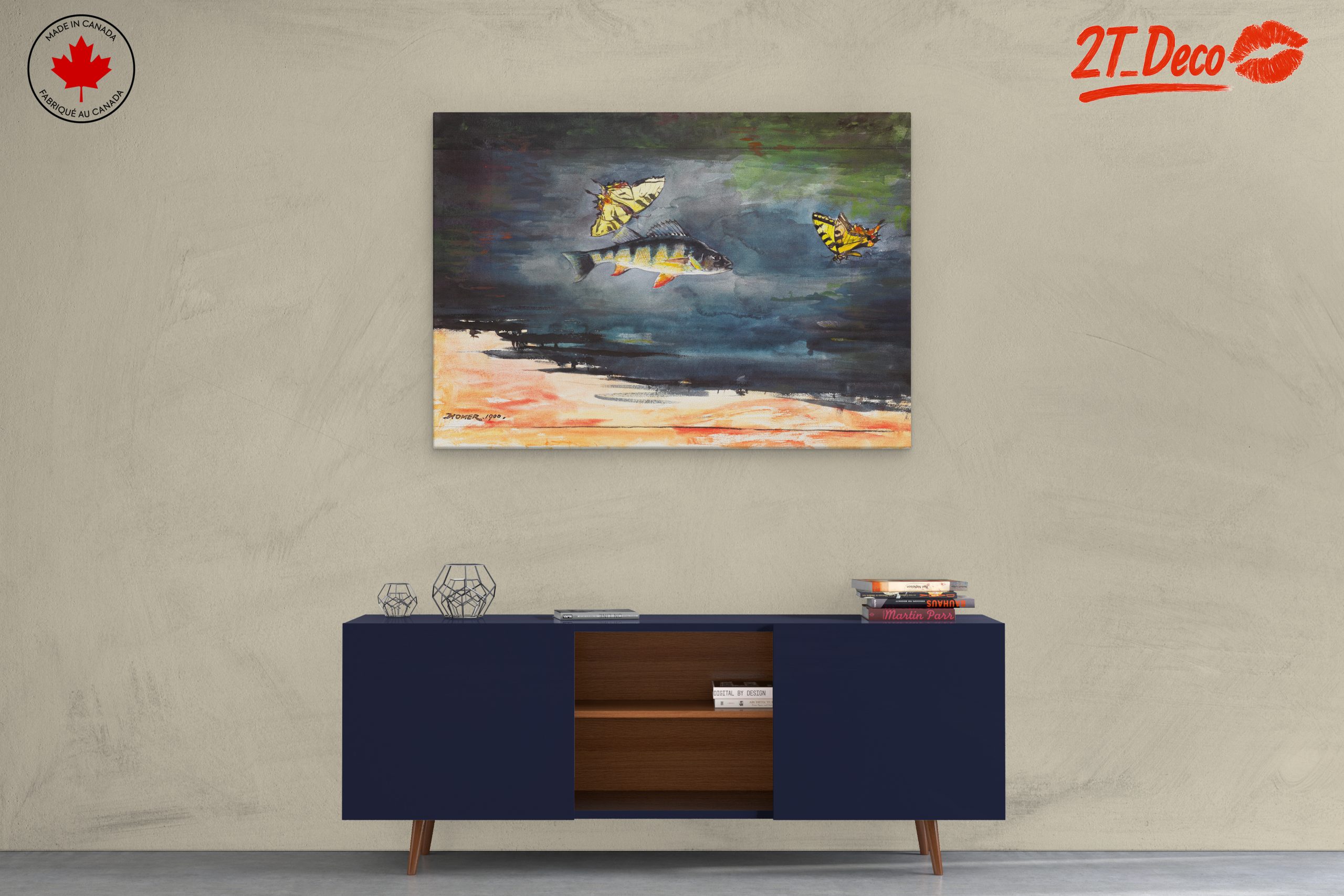 Colorful Aquatic Scene with Fish and Butterflies - Image 3