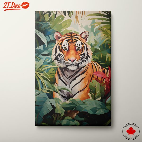 Colorful Tiger in Lush Jungle Art