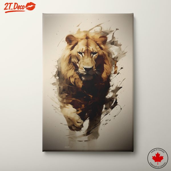 Dynamic Lion Artwork in Bold Style