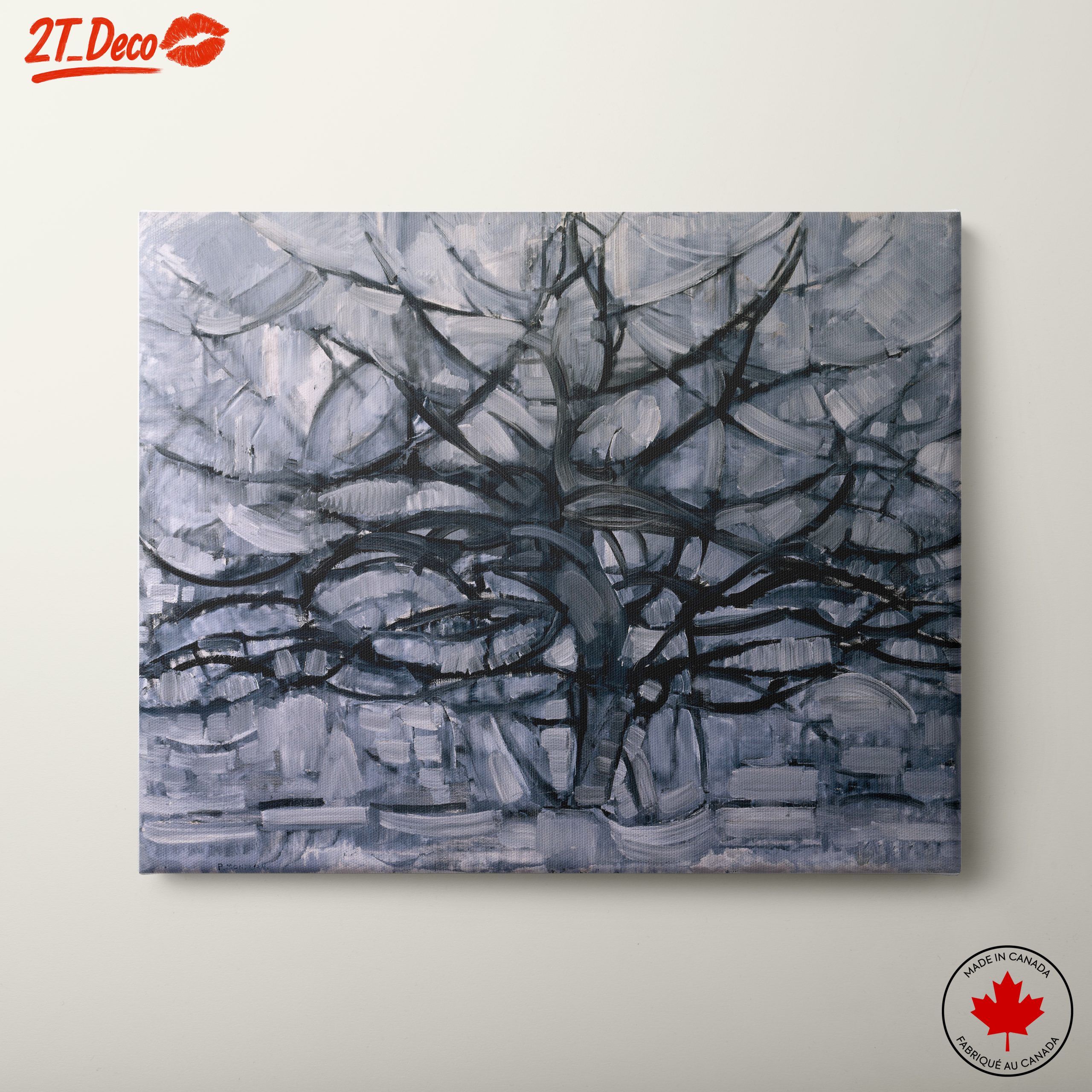 Monochromatic Abstract Tree Art