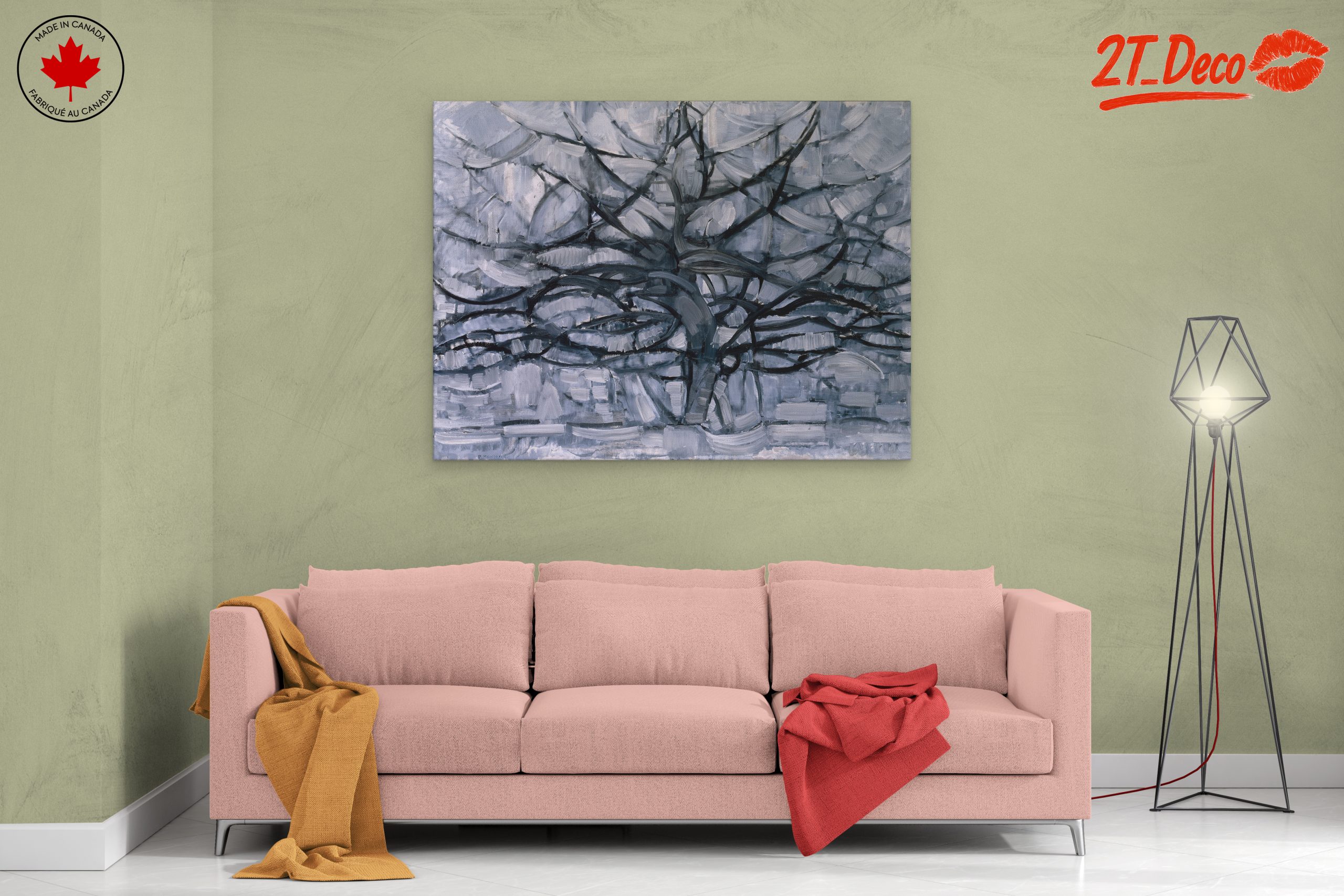 Monochromatic Abstract Tree Art - Image 2
