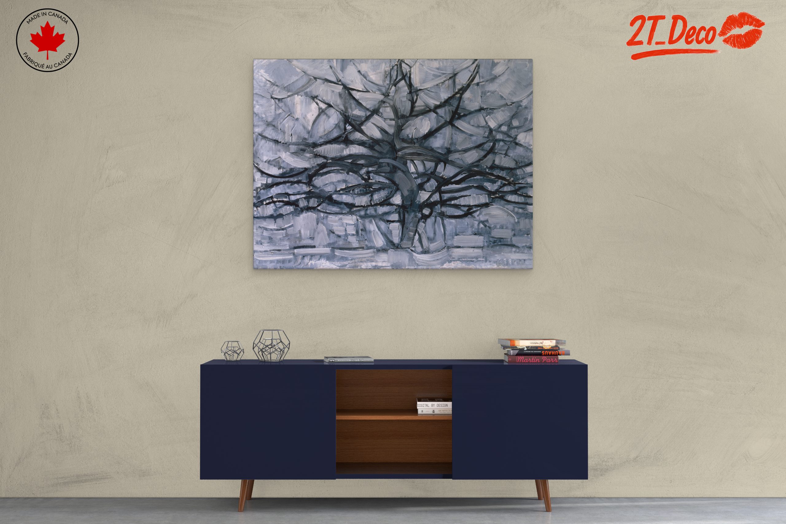 Monochromatic Abstract Tree Art - Image 3