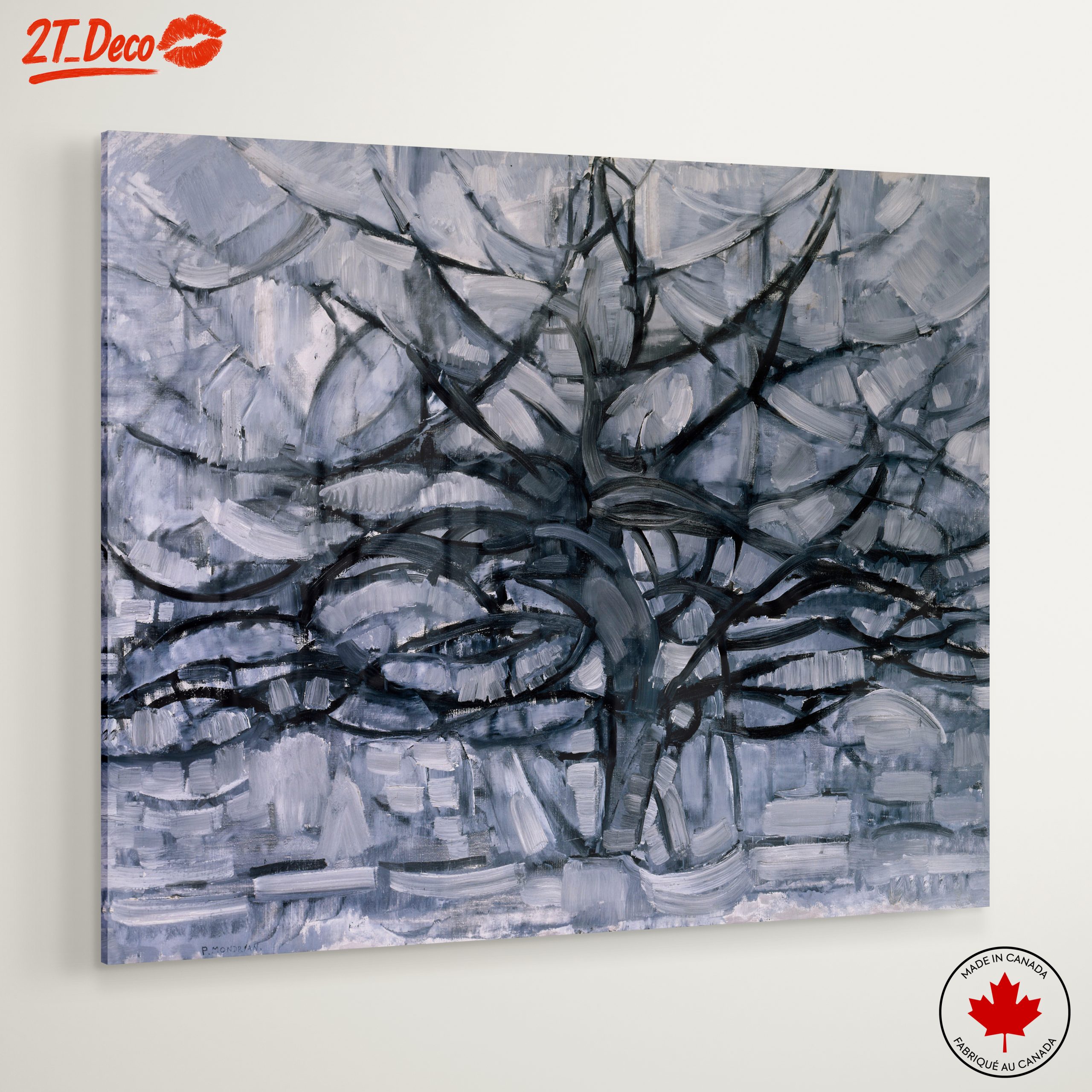 Monochromatic Abstract Tree Art - Image 6