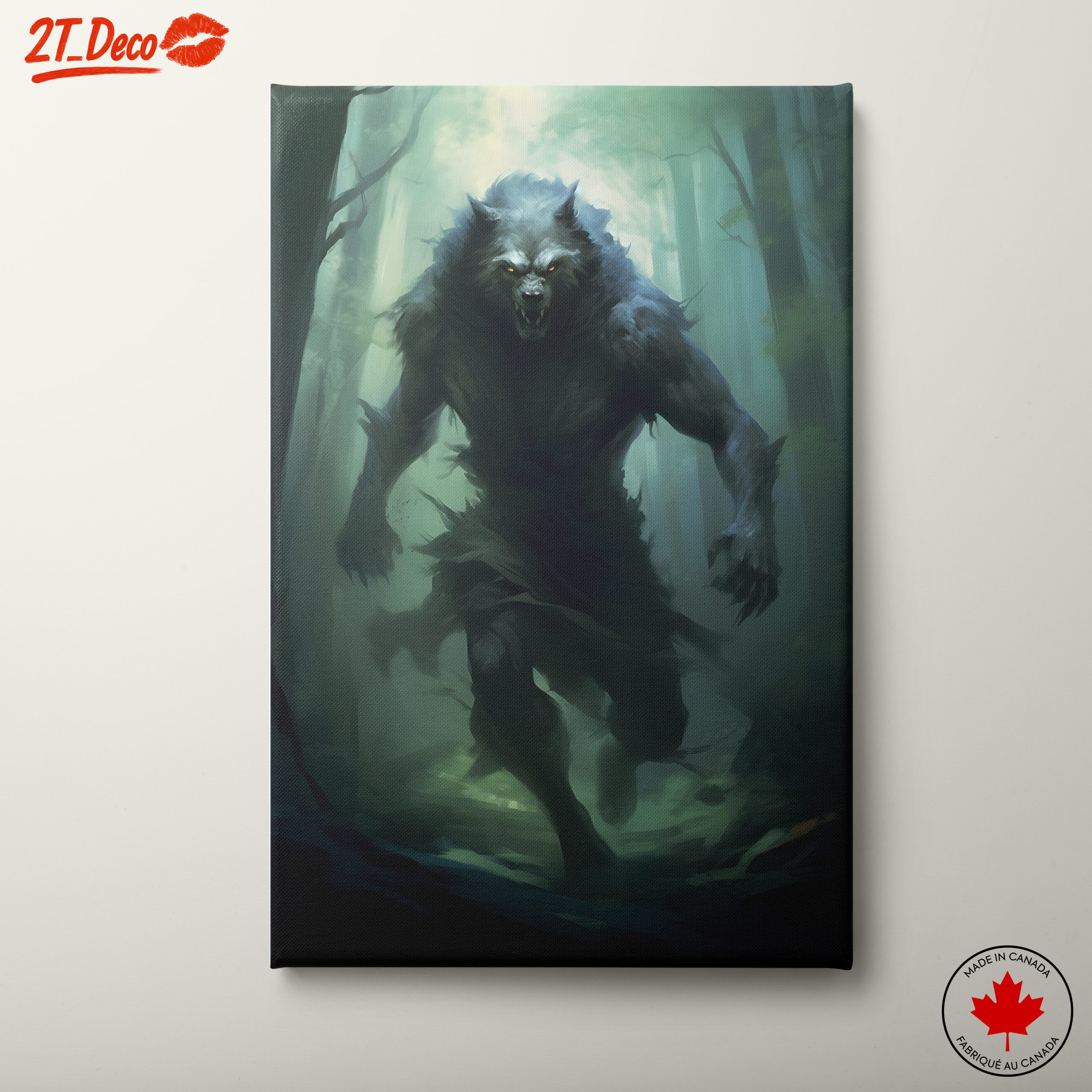 Majestic Fantasy Creature in Dark Forest