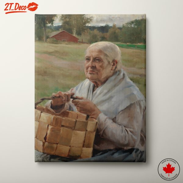 Emotive Artistic Portrait of a Woman with a Basket