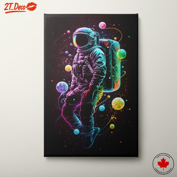 Vibrant Astronaut Surrounded by Cosmic Planets