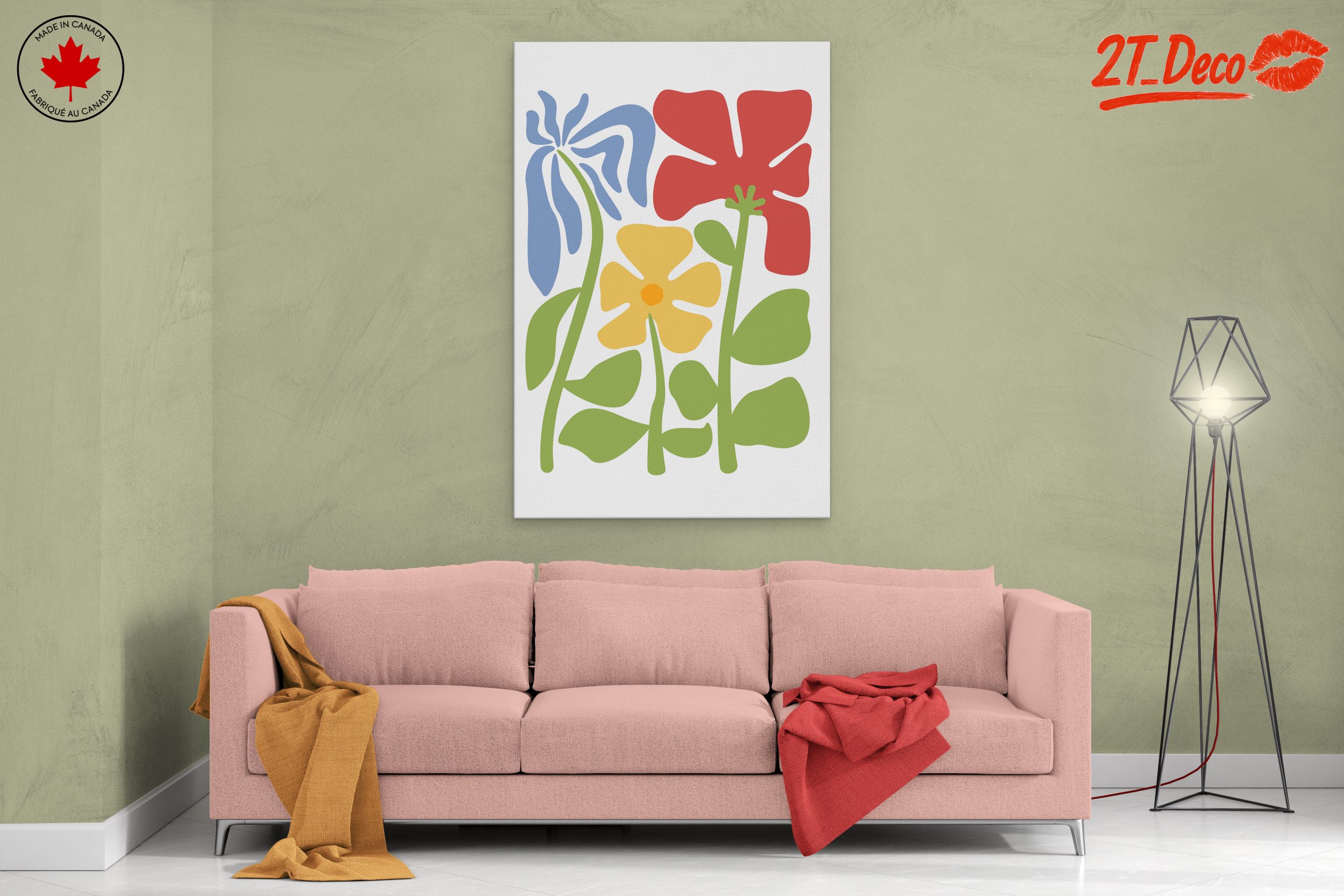 Stylized Floral Arrangement with Vibrant Colors - Image 2