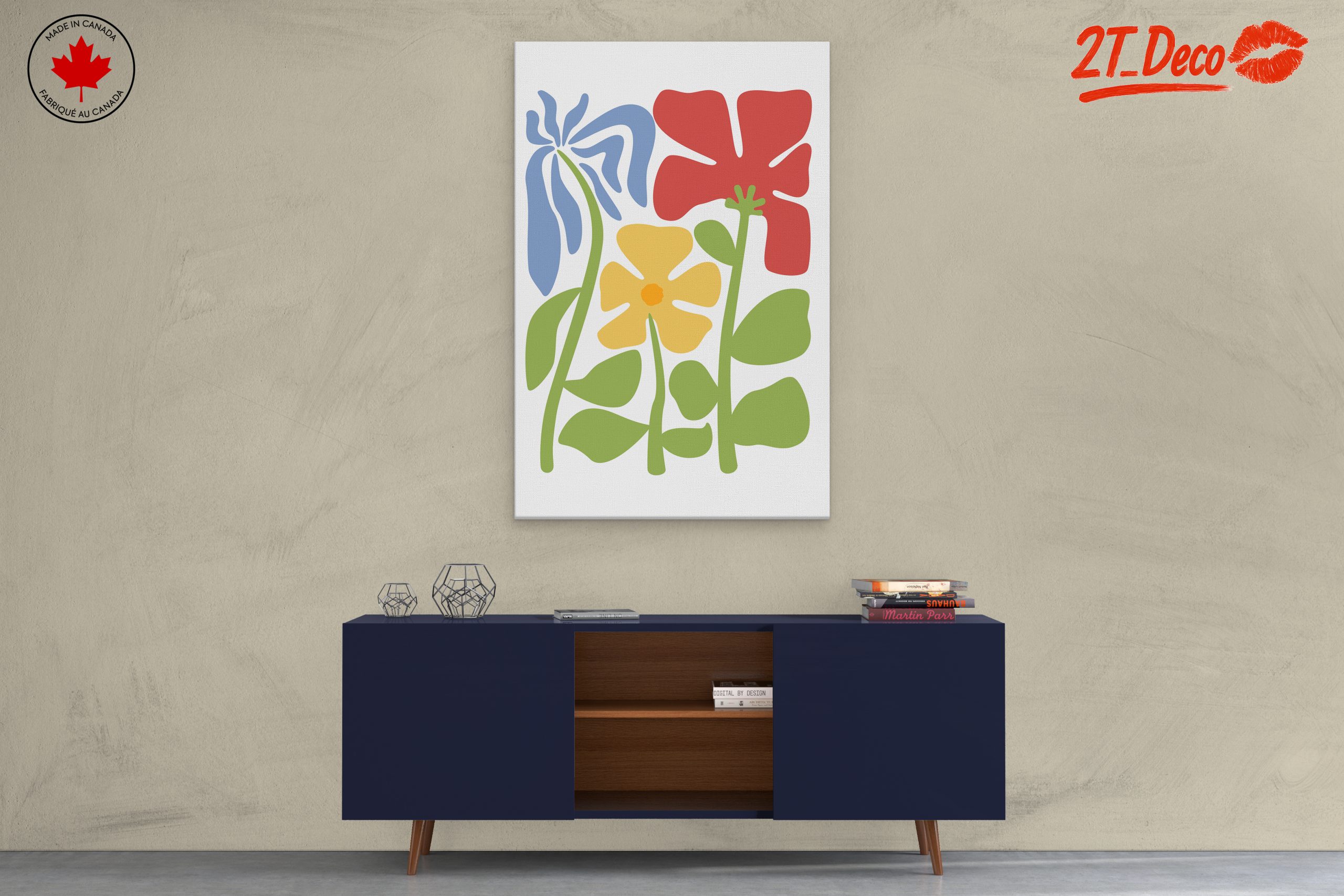 Stylized Floral Arrangement with Vibrant Colors - Image 3
