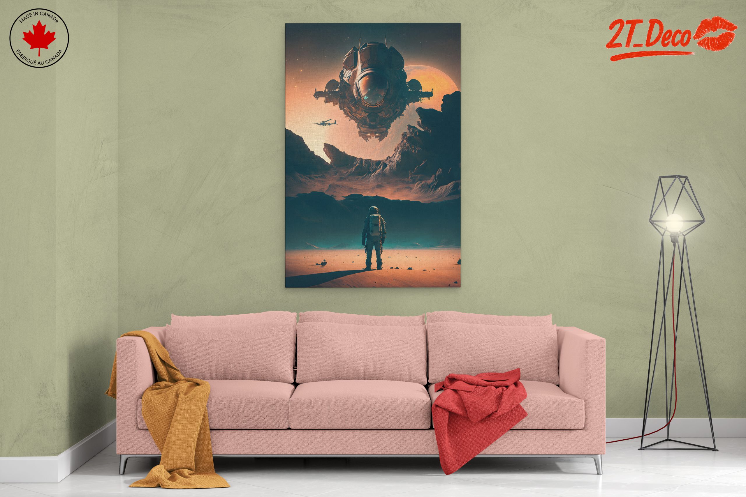 Dynamic Space Adventure Artwork Featuring Astronaut - Image 2