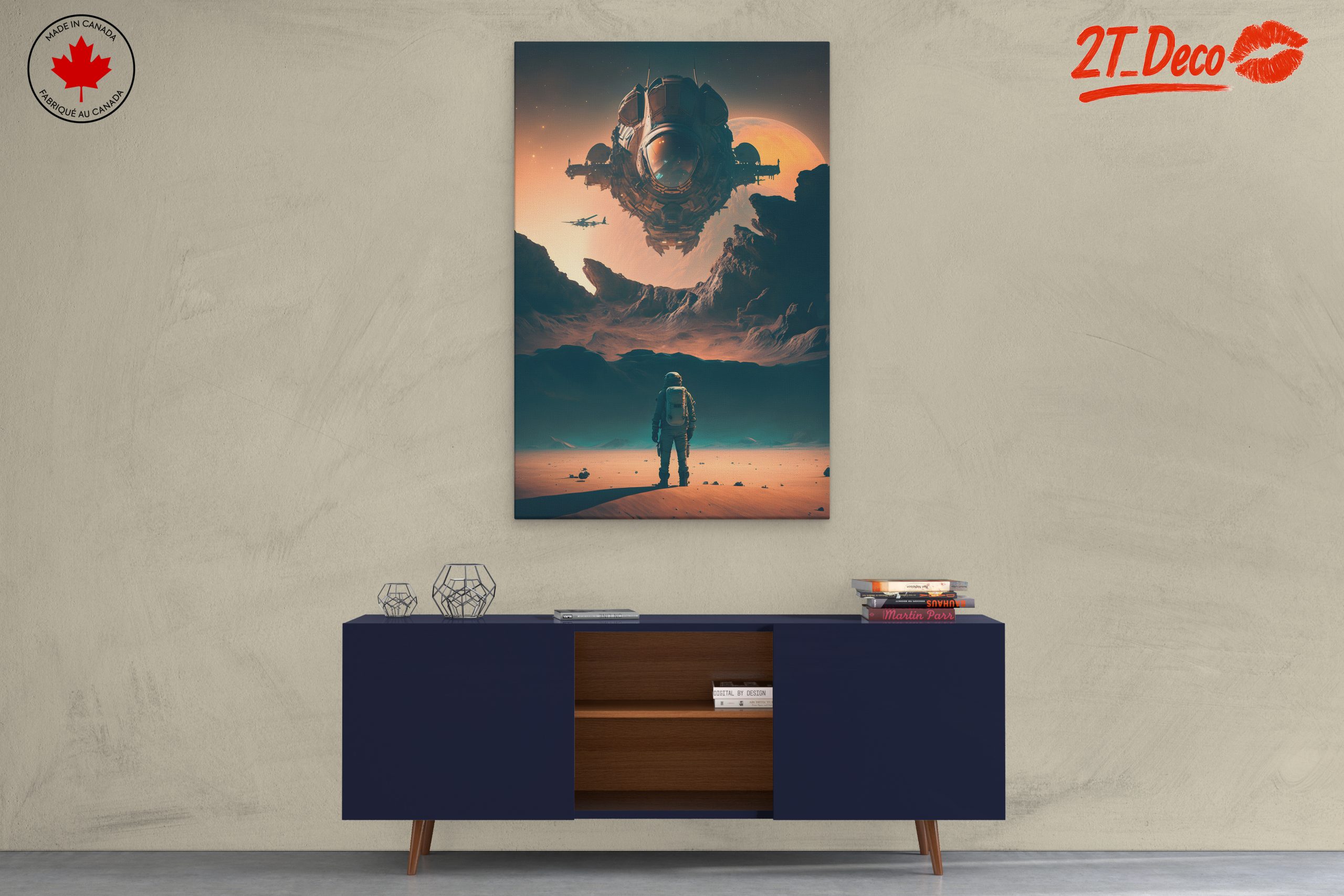Dynamic Space Adventure Artwork Featuring Astronaut - Image 3