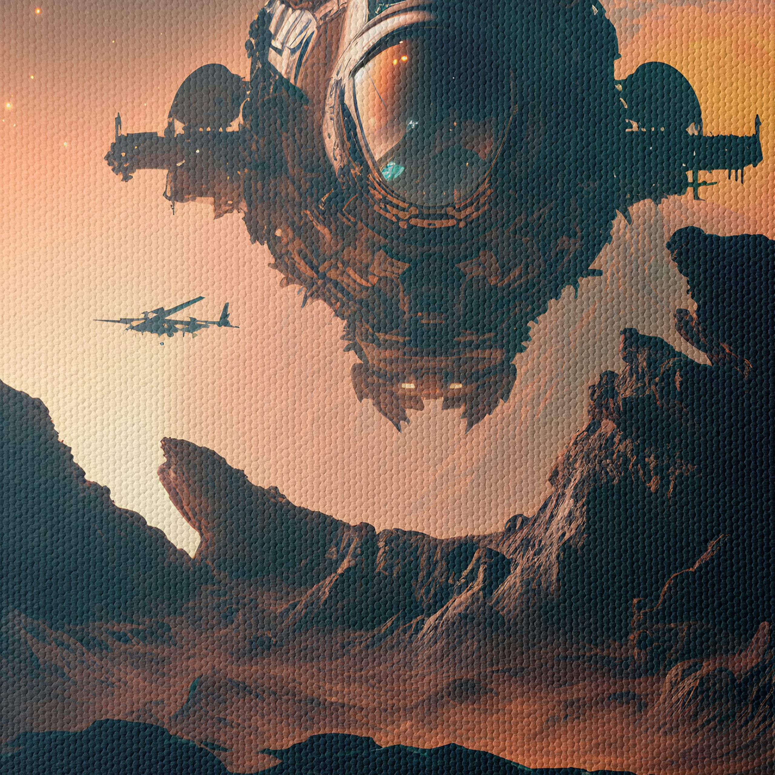 Dynamic Space Adventure Artwork Featuring Astronaut - Image 4