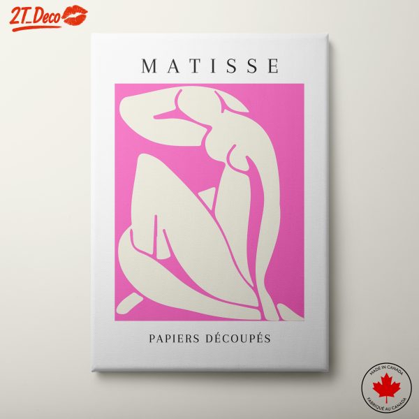 Matisse Inspired Abstract Art on Pink Background