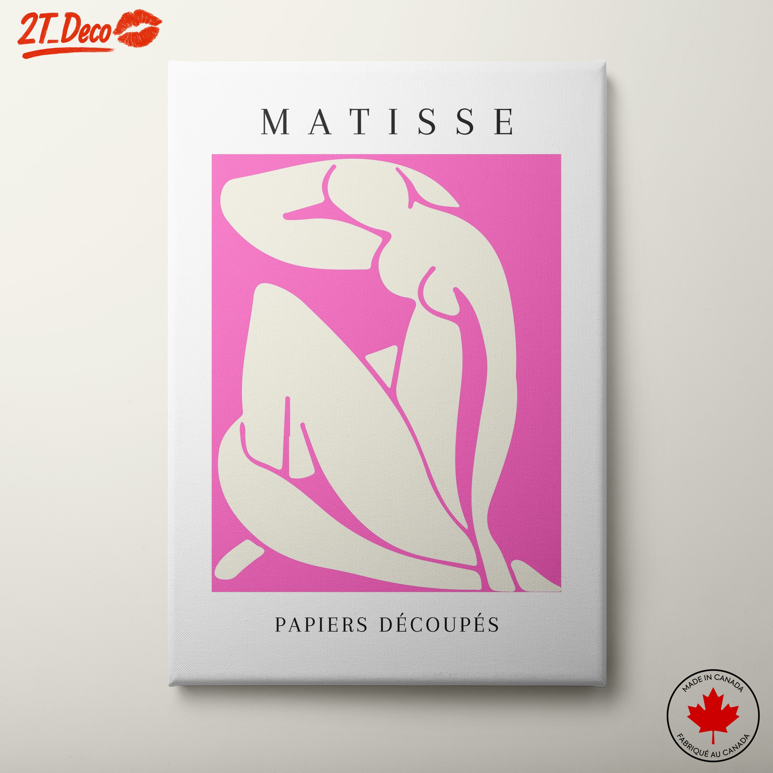 Matisse Inspired Abstract Art on Pink Background