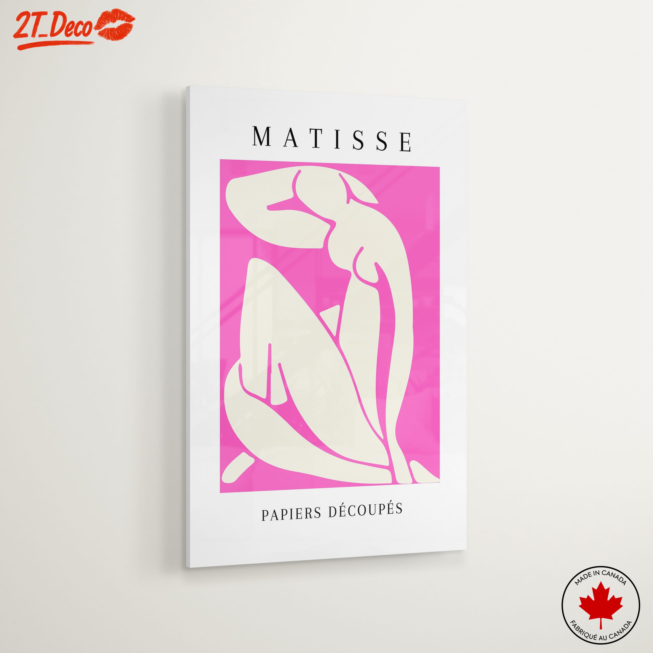 Matisse Inspired Abstract Art on Pink Background - Image 6