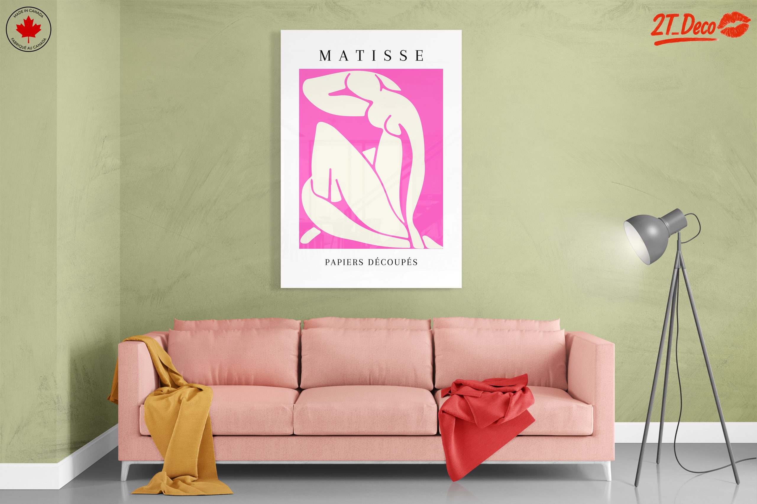 Matisse Inspired Abstract Art on Pink Background - Image 7