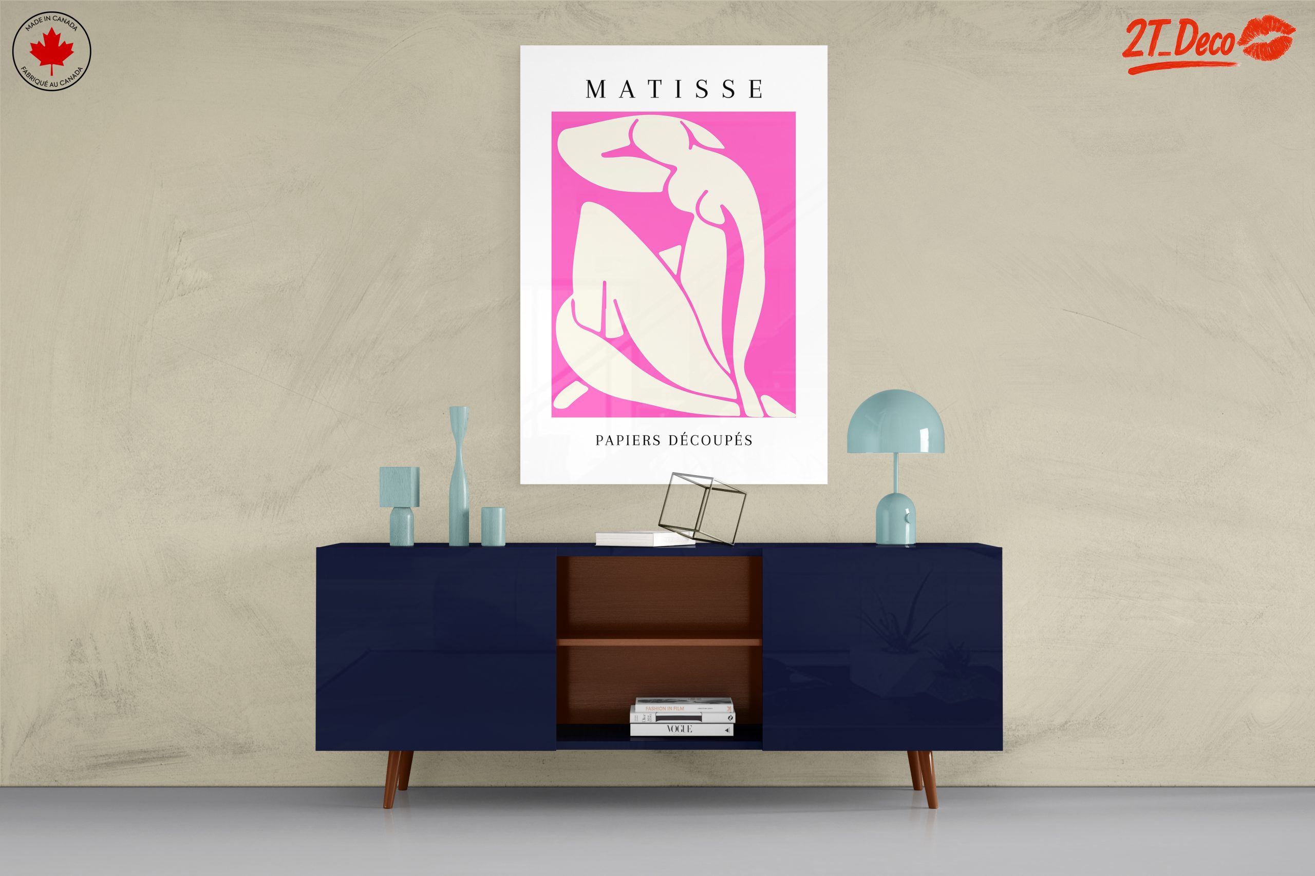 Matisse Inspired Abstract Art on Pink Background - Image 8