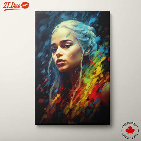 Vibrant Contemporary Portrait with Colorful Splashes