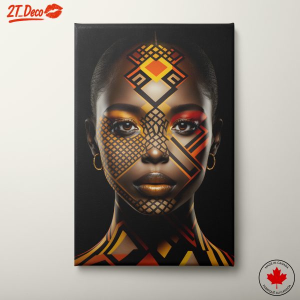 Stunning Abstract Cultural Portrait with Vibrant Patterns