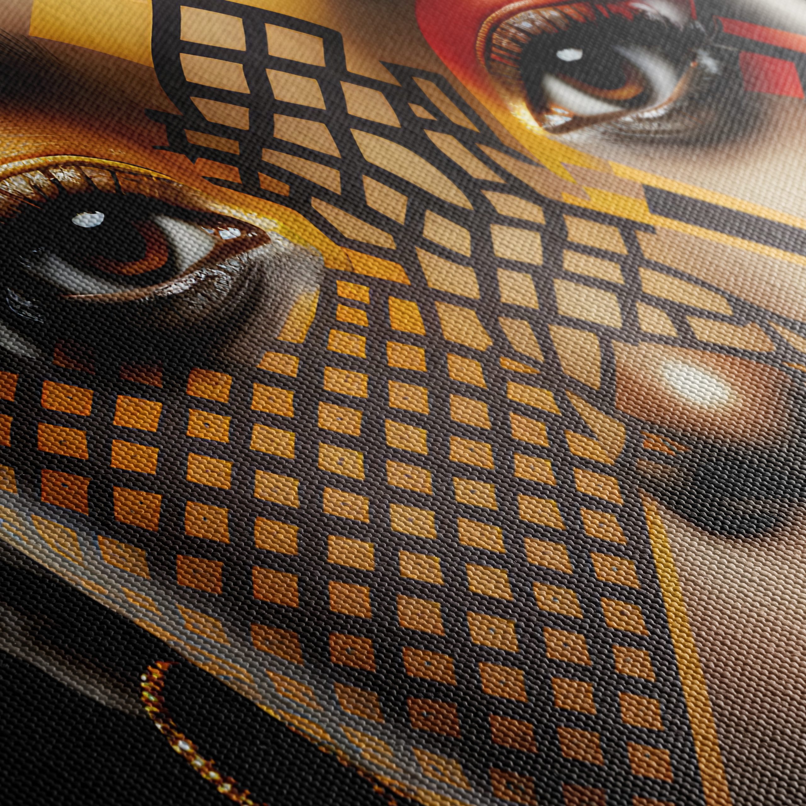 Stunning Abstract Cultural Portrait with Vibrant Patterns - Image 5