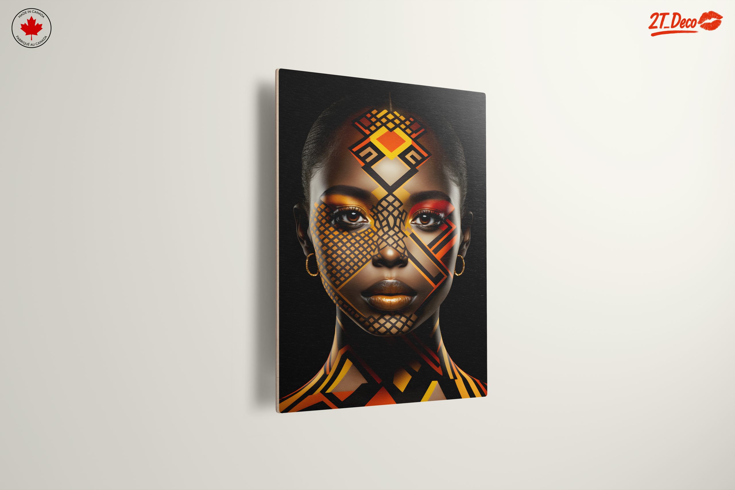 Stunning Abstract Cultural Portrait with Vibrant Patterns - Image 13