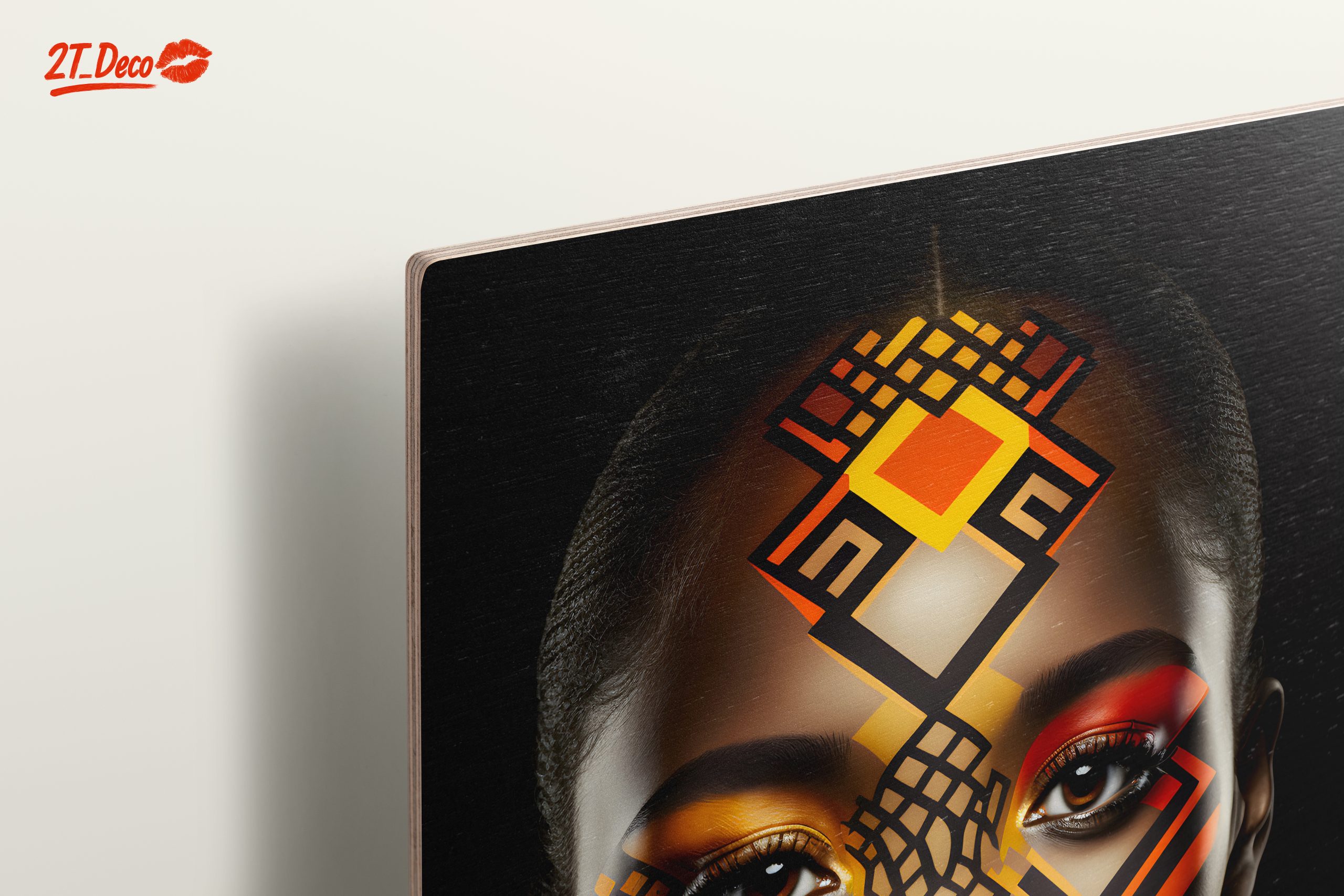 Stunning Abstract Cultural Portrait with Vibrant Patterns - Image 15