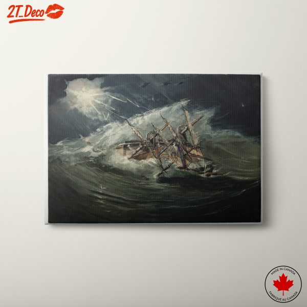 Ship Struggling in Stormy Seas Art