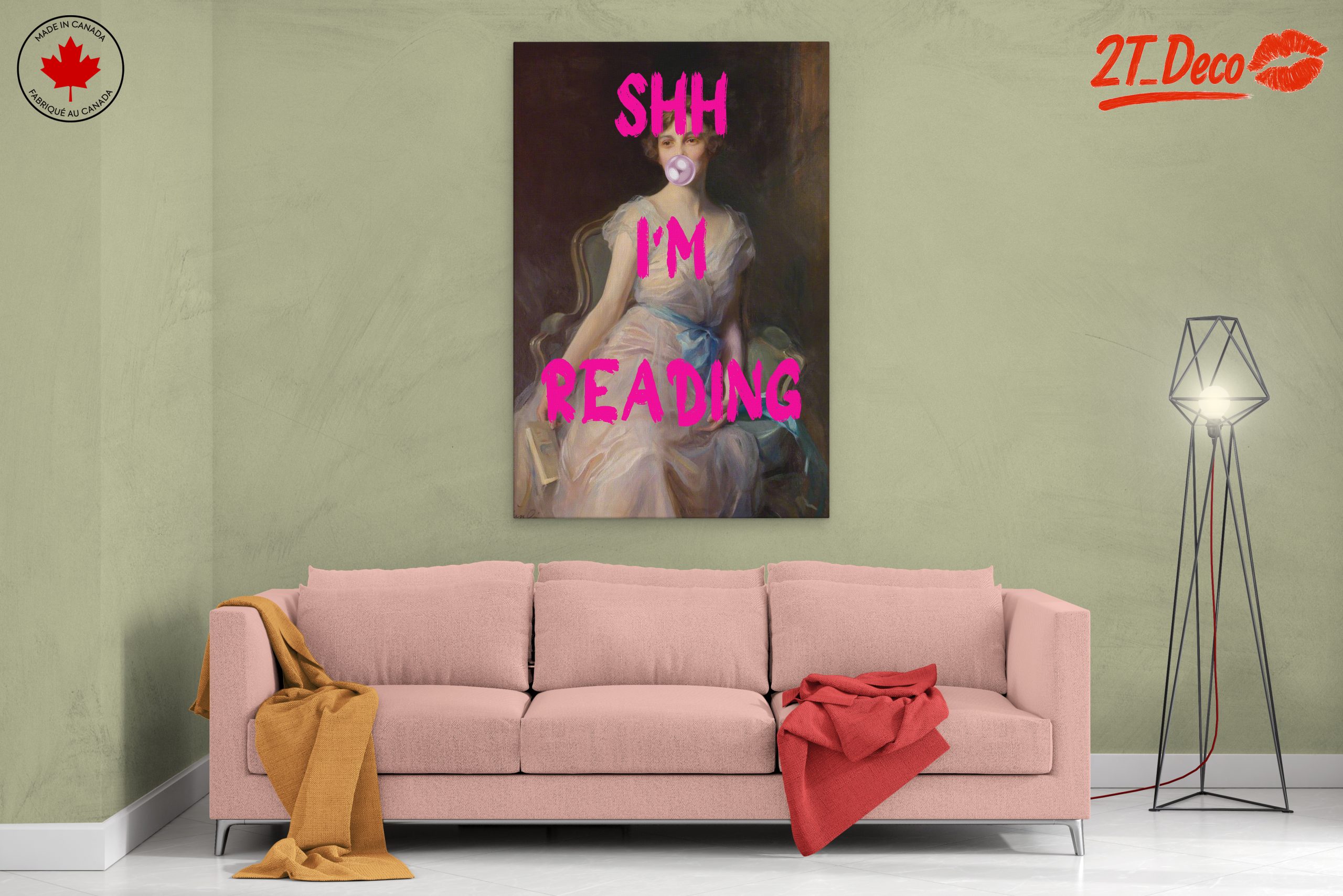 Shhh I'm Reading Statement Wall Art - Image 2