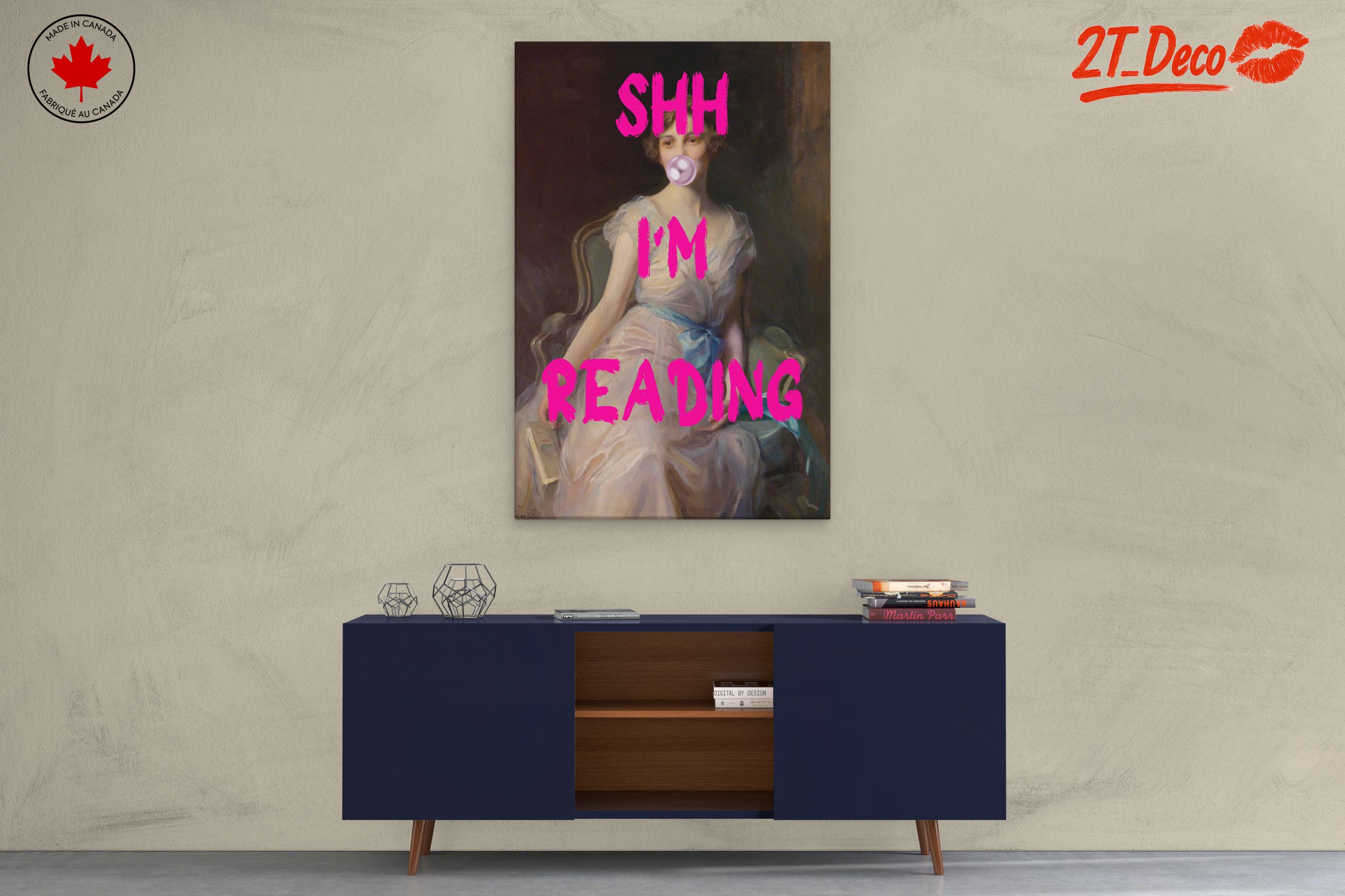 Shhh I'm Reading Statement Wall Art - Image 3