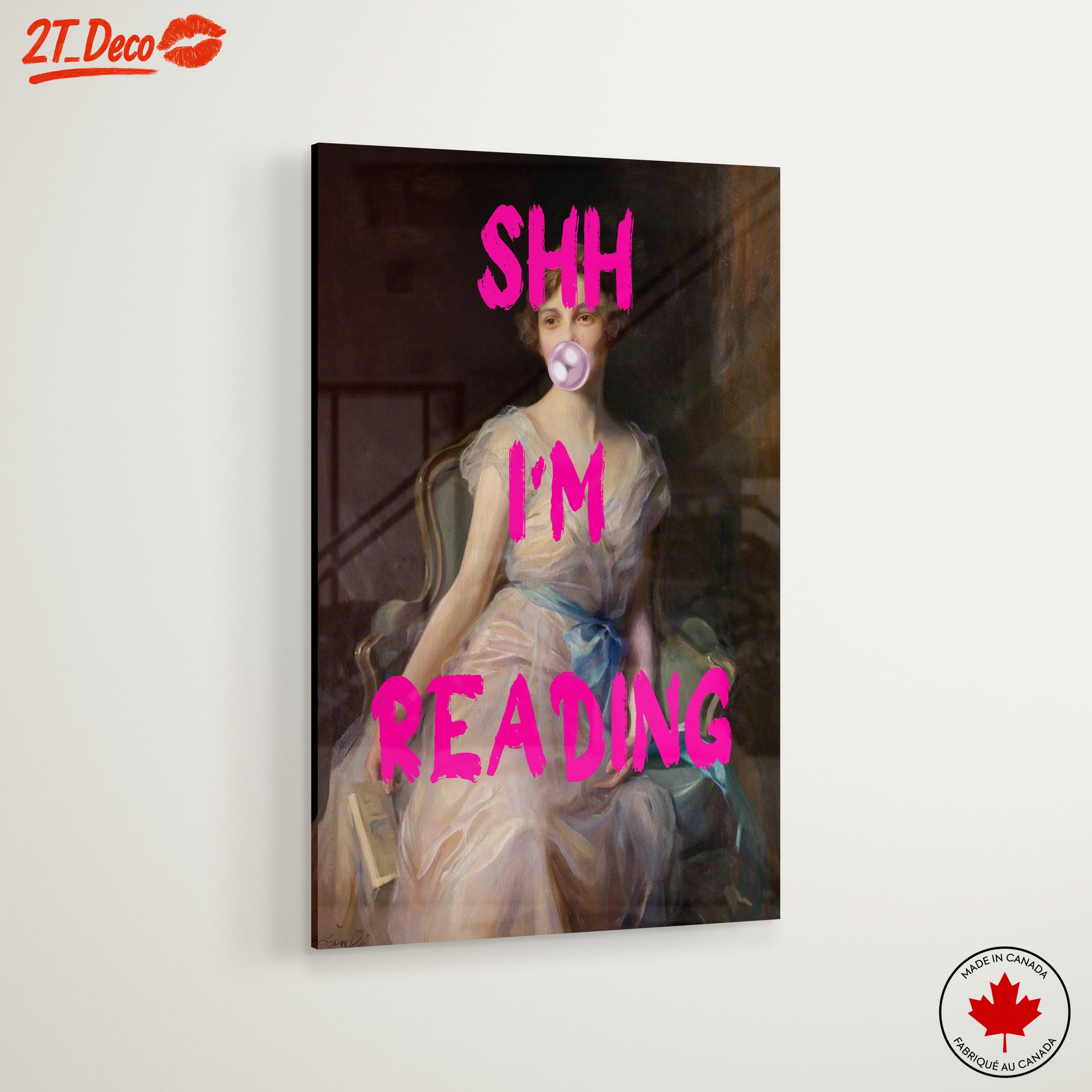 Shhh I'm Reading Statement Wall Art - Image 6