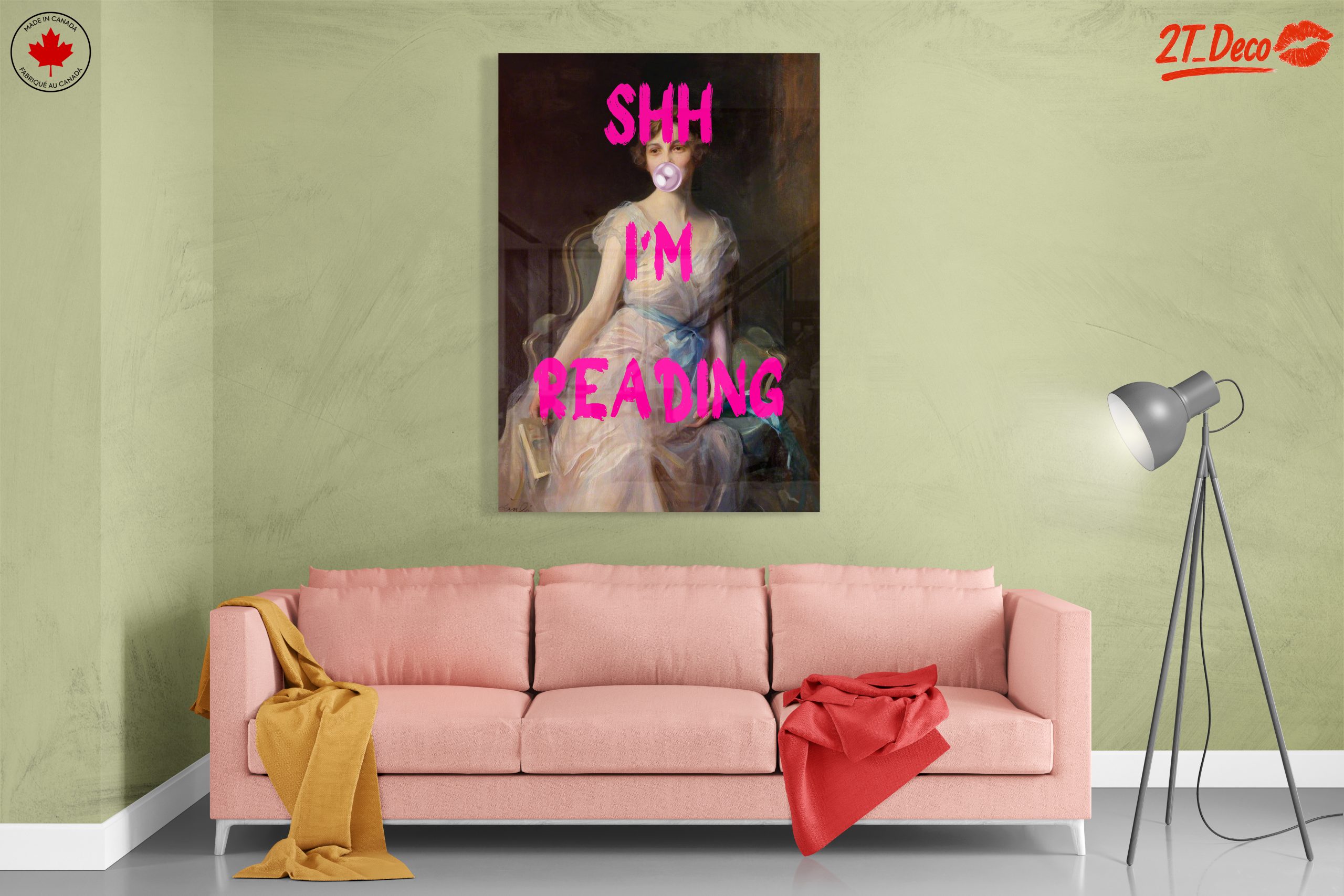 Shhh I'm Reading Statement Wall Art - Image 7