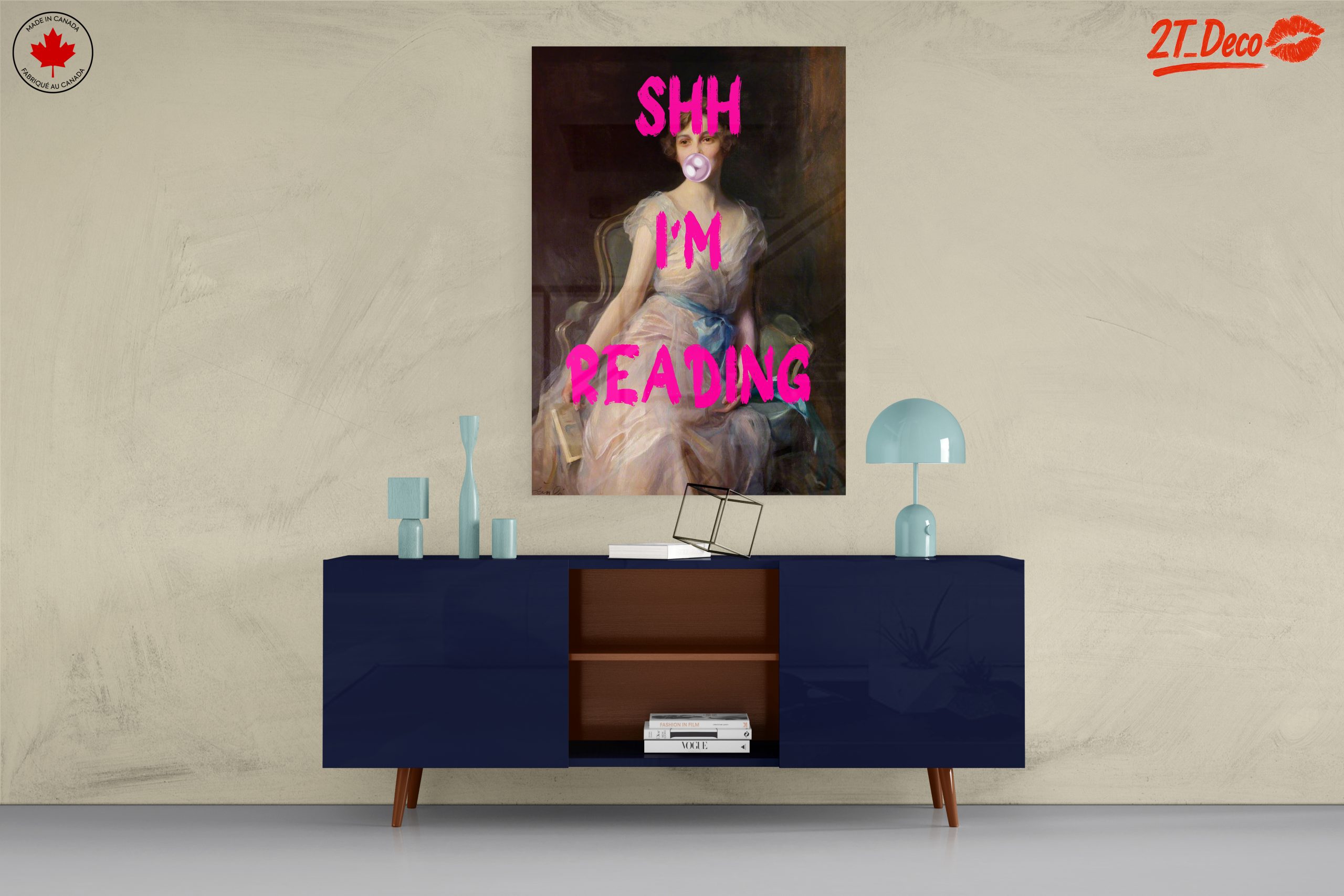Shhh I'm Reading Statement Wall Art - Image 8