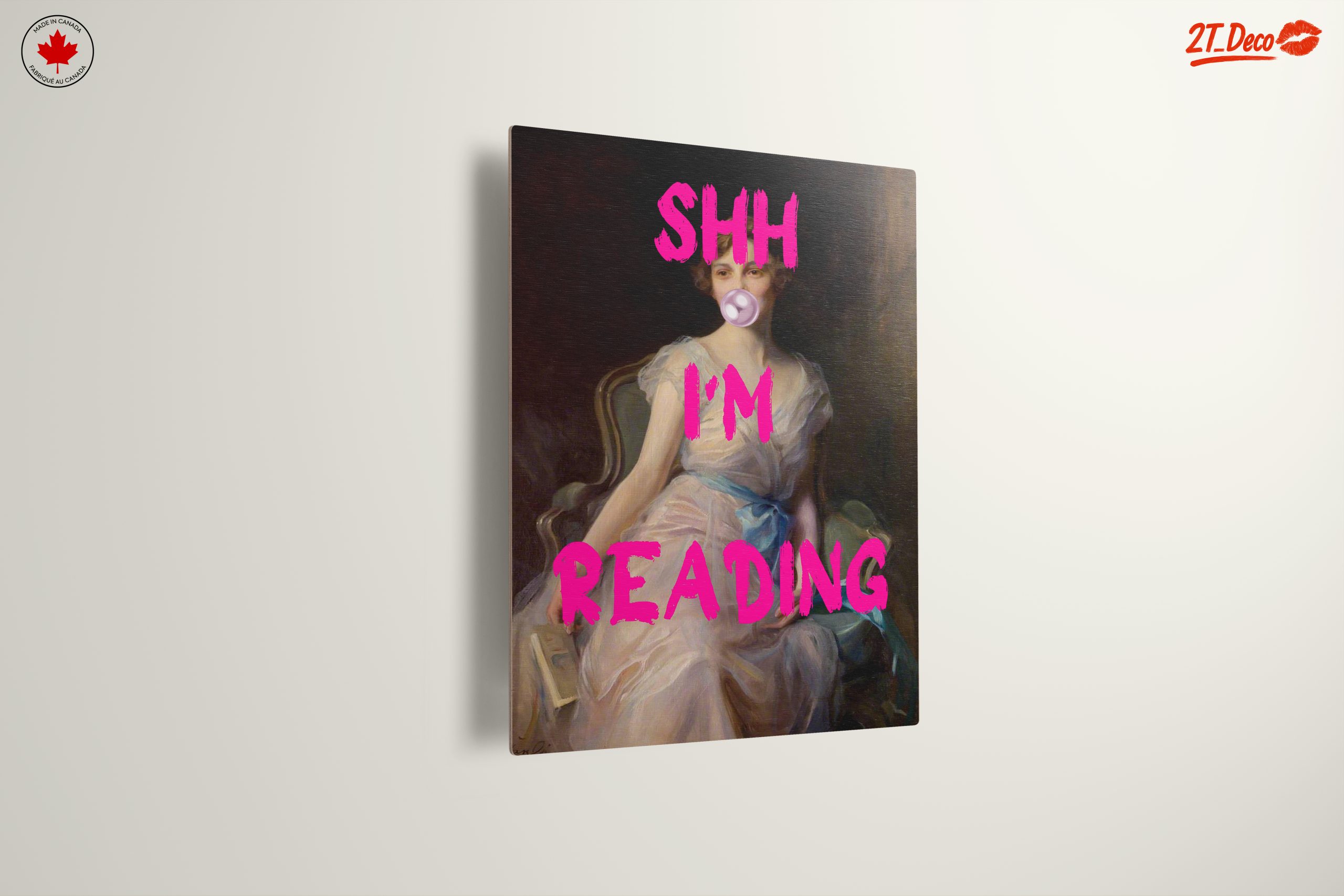 Shhh I'm Reading Statement Wall Art - Image 13