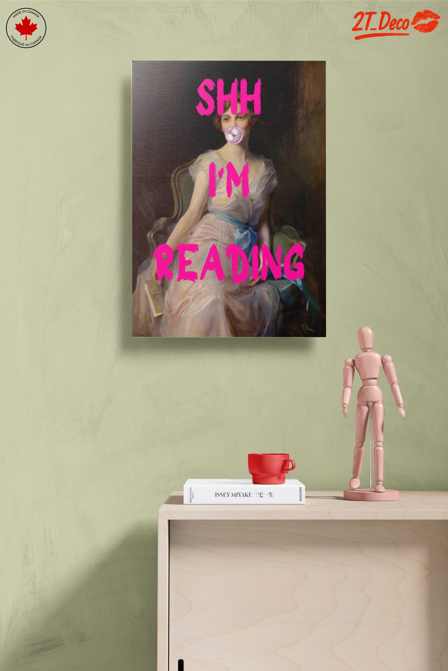 Shhh I'm Reading Statement Wall Art - Image 14