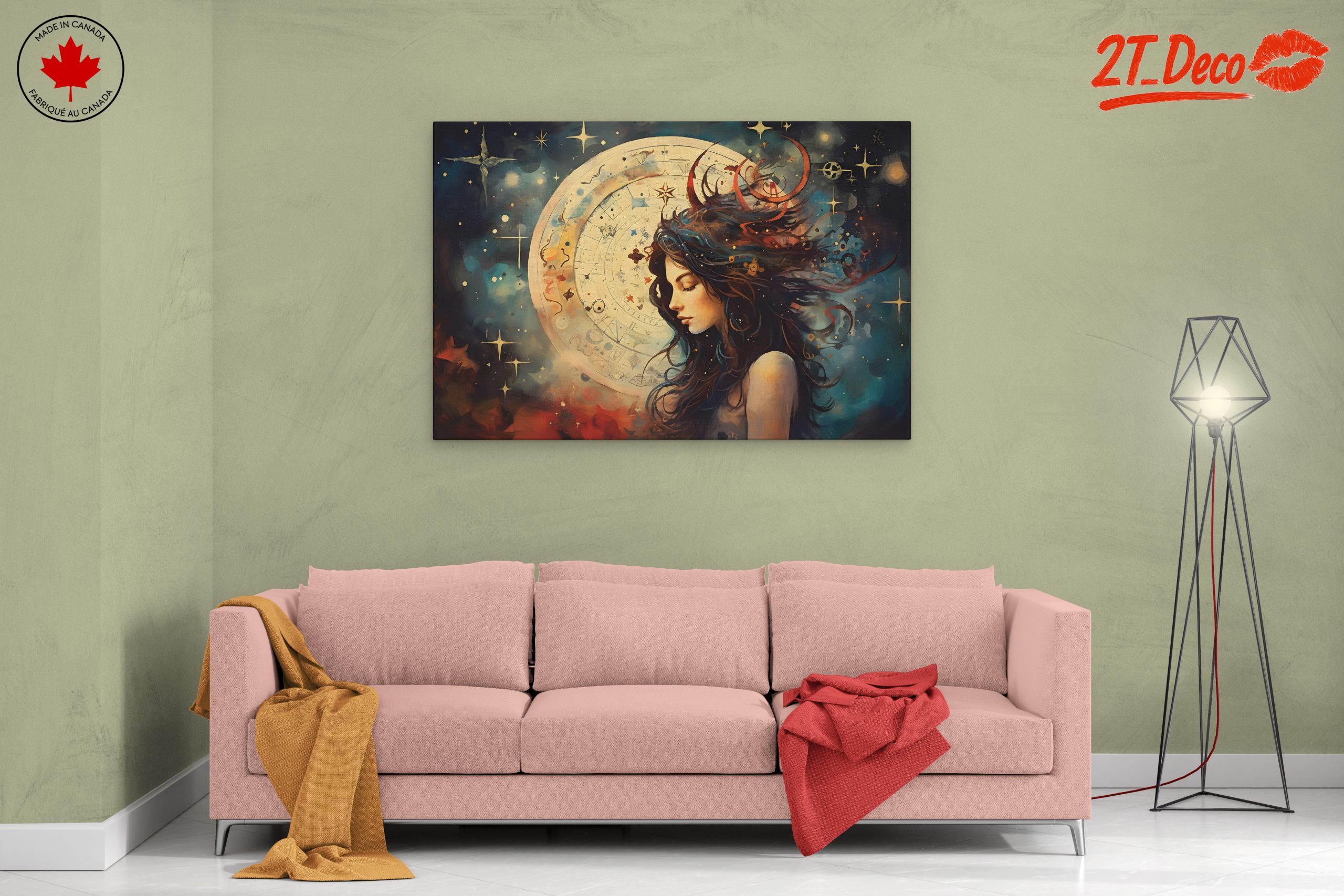 Celestial Woman with Stars and Cosmic Elements Art - Image 2