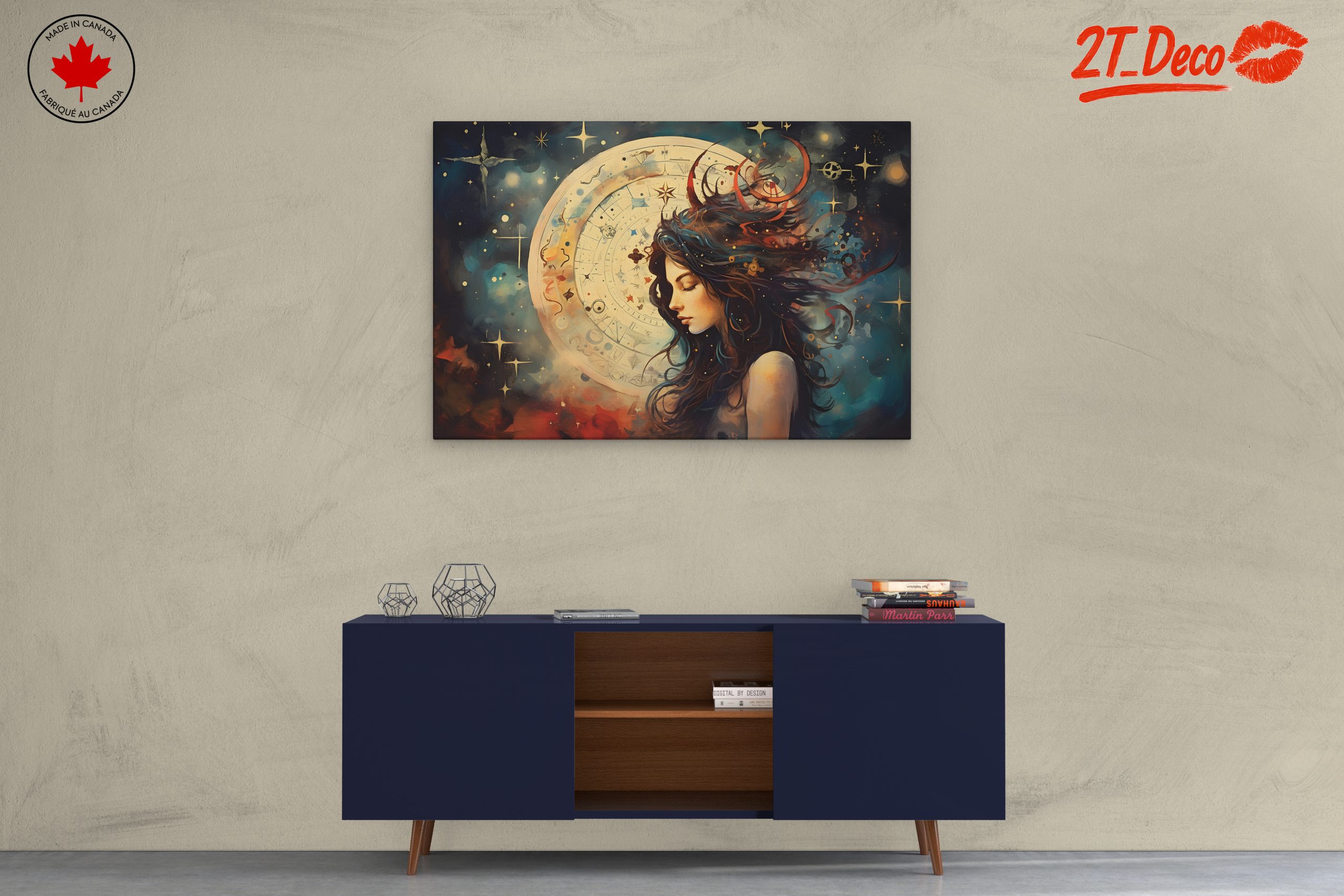 Celestial Woman with Stars and Cosmic Elements Art - Image 3