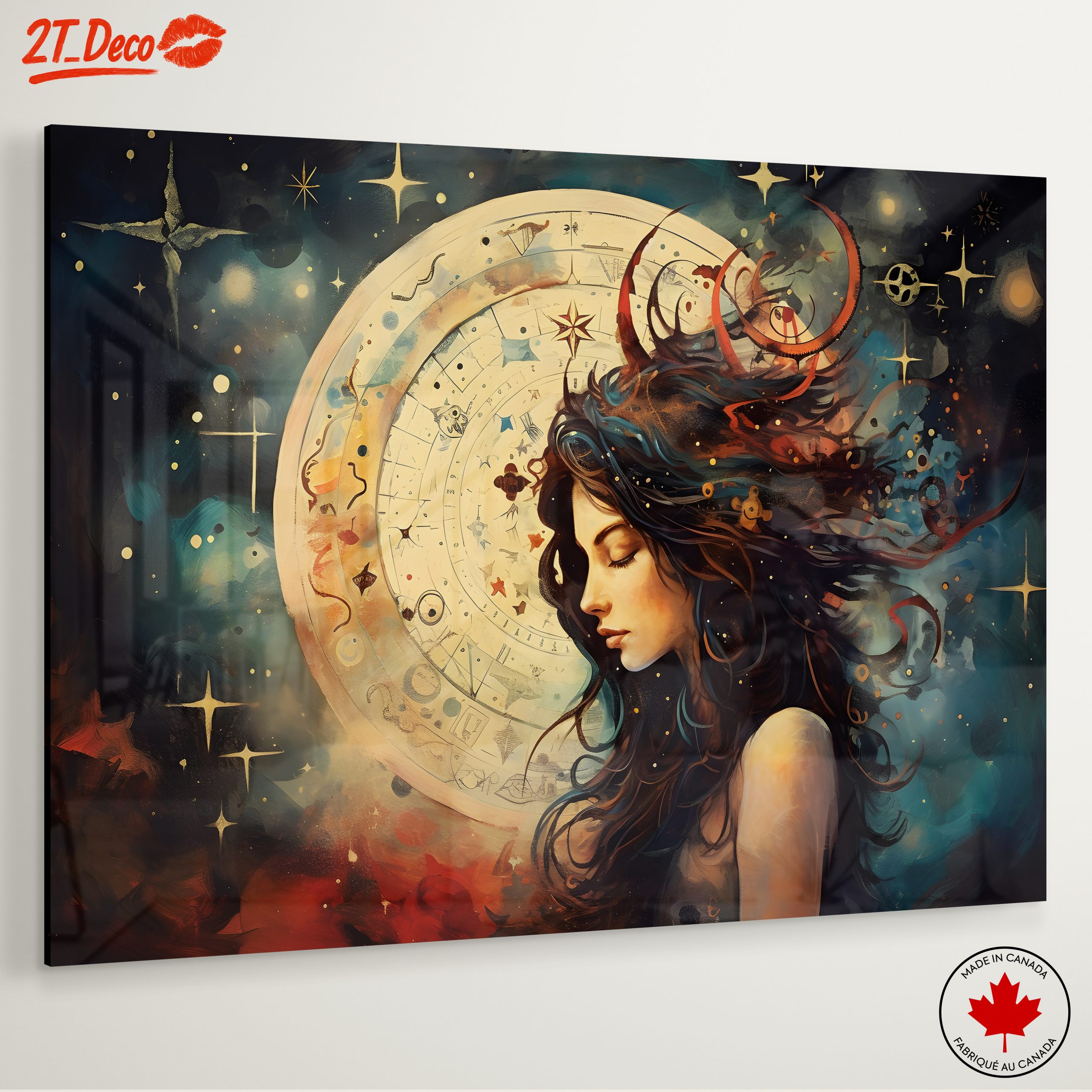Celestial Woman with Stars and Cosmic Elements Art - Image 6