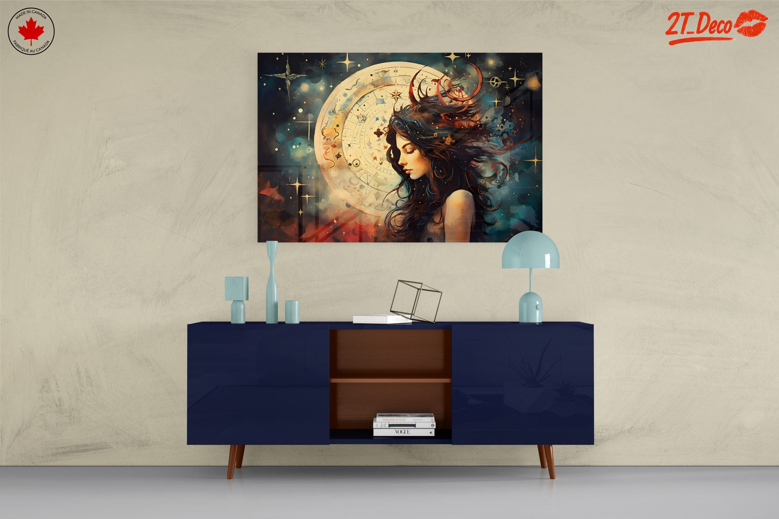Celestial Woman with Stars and Cosmic Elements Art - Image 8