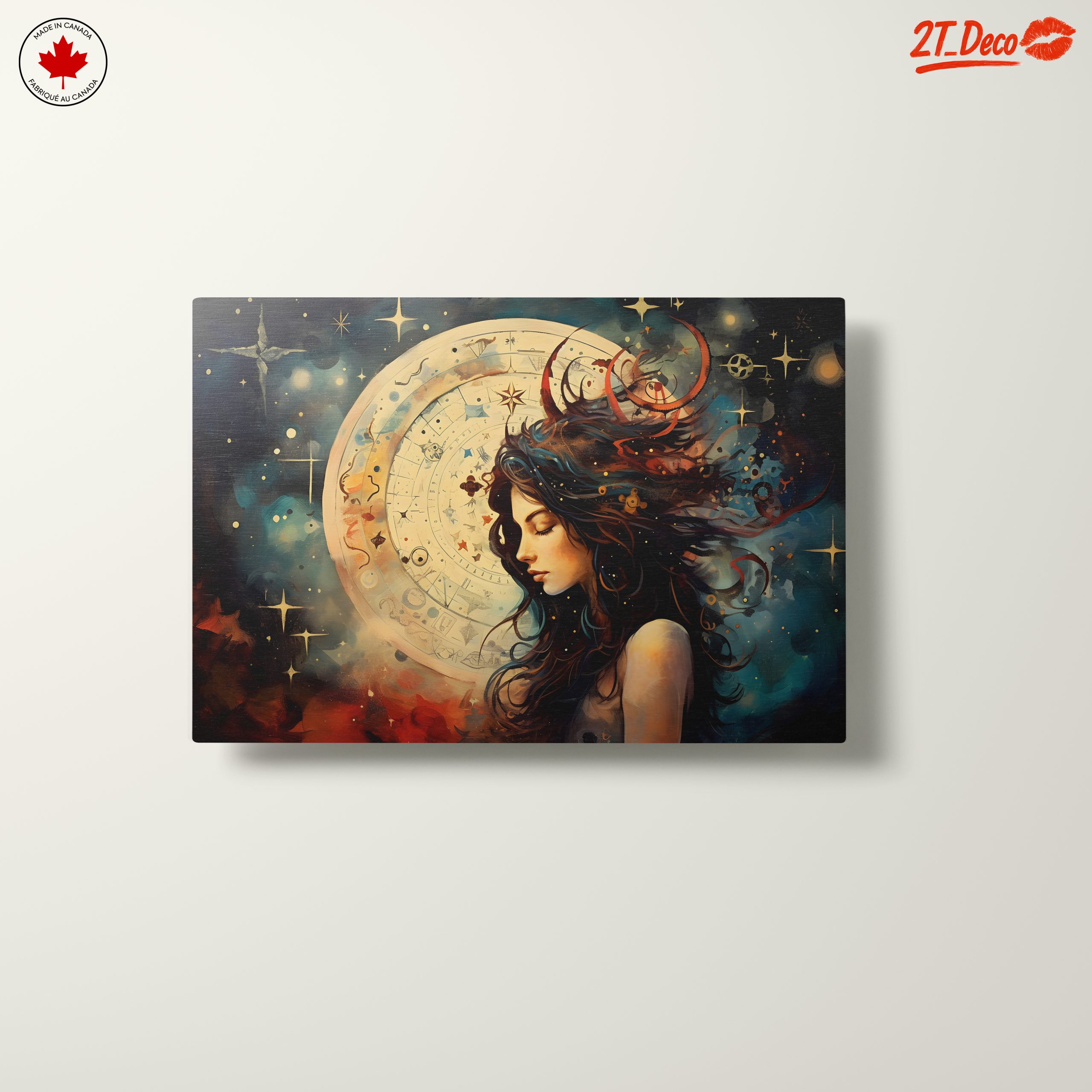 Celestial Woman with Stars and Cosmic Elements Art - Image 10