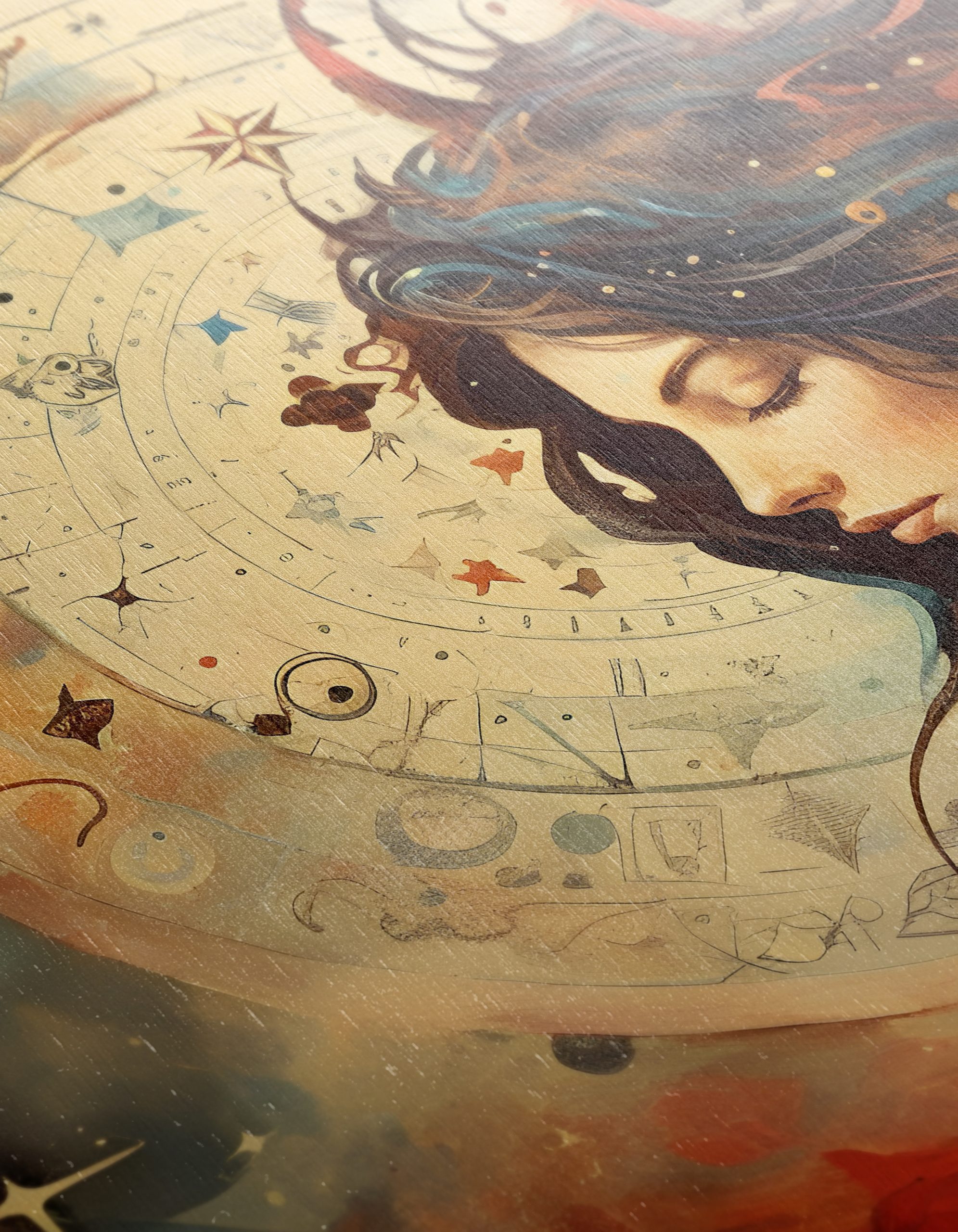 Celestial Woman with Stars and Cosmic Elements Art - Image 12