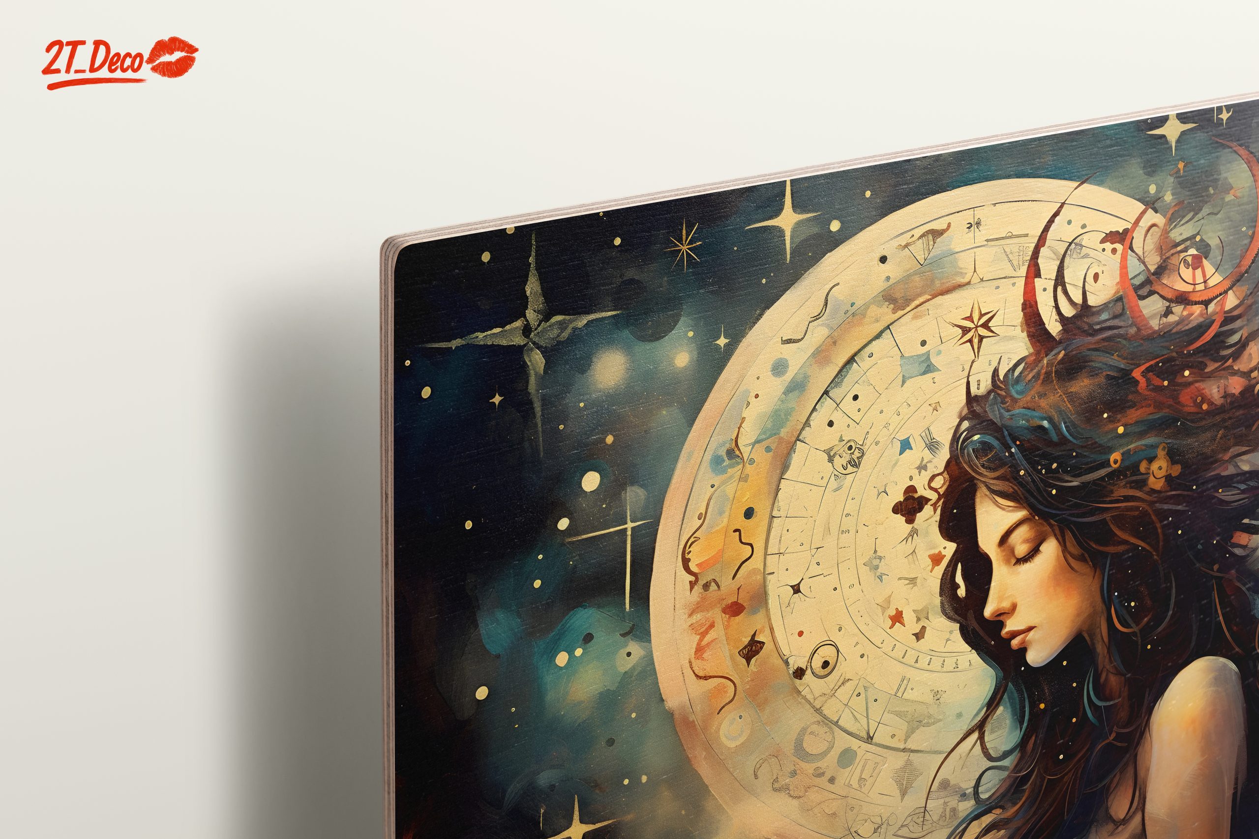Celestial Woman with Stars and Cosmic Elements Art - Image 15