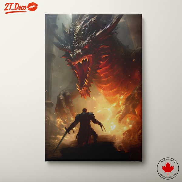 Epic Battle Between Warrior and Dragon