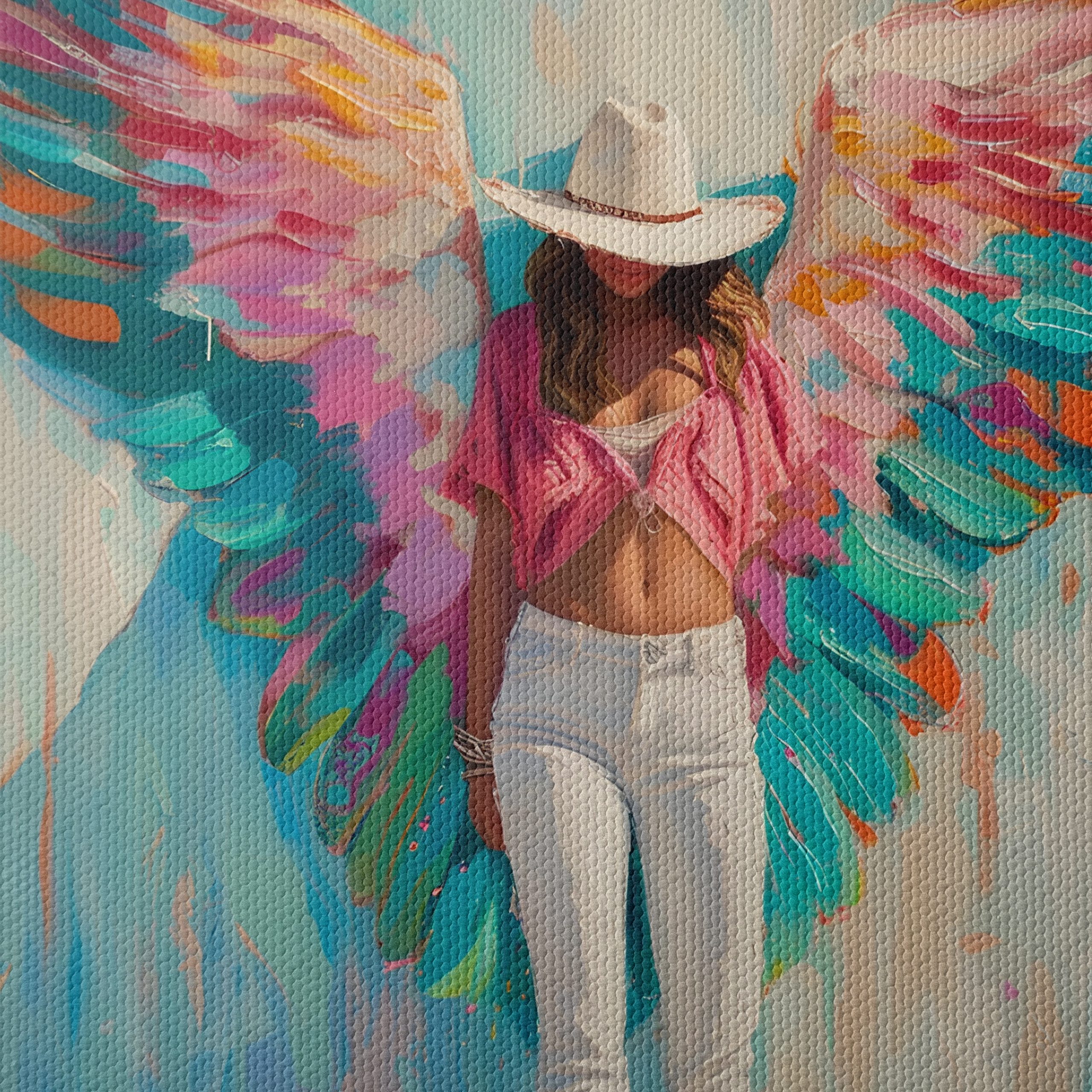 Vibrant Contemporary Portrait with Wings - Image 4