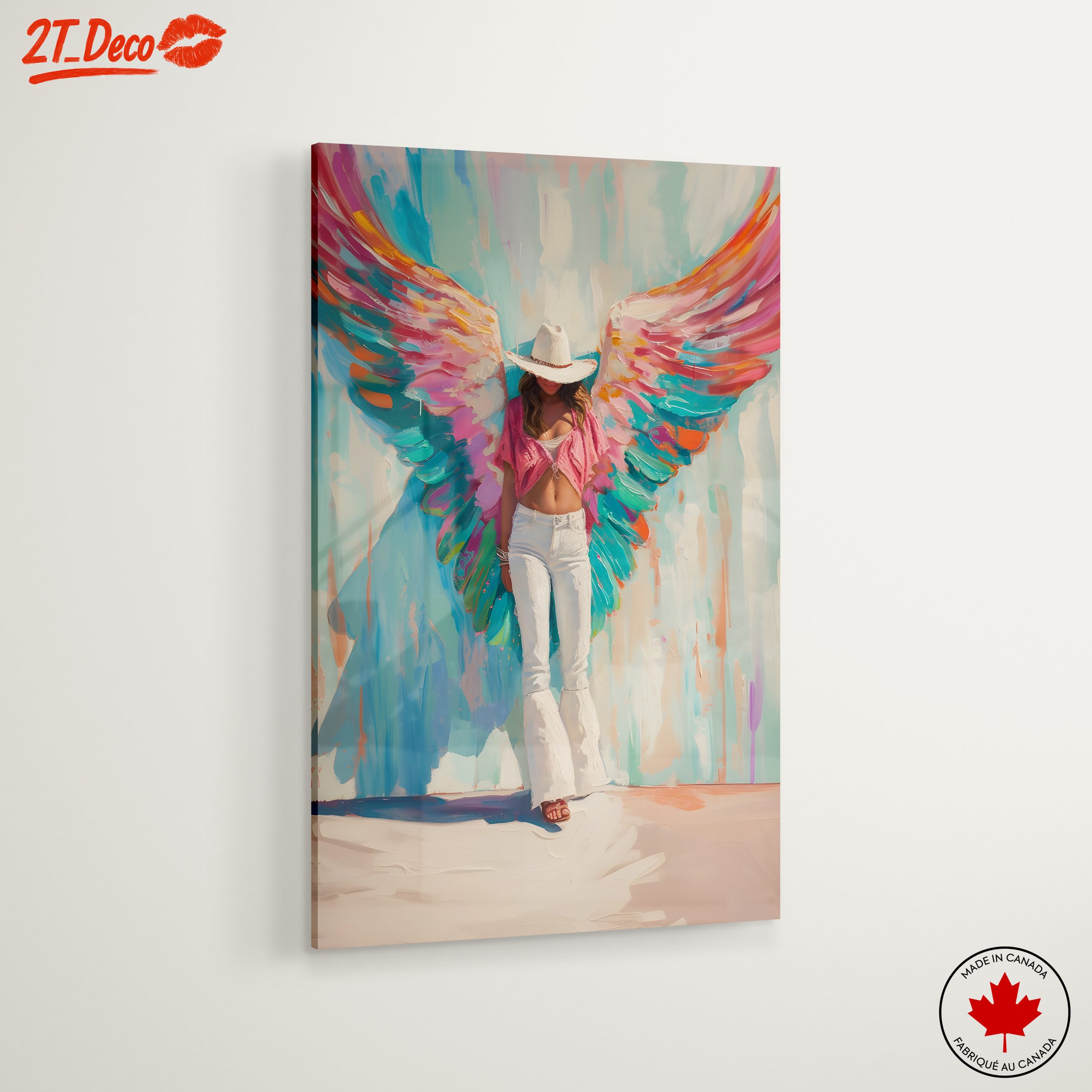Vibrant Contemporary Portrait with Wings - Image 6
