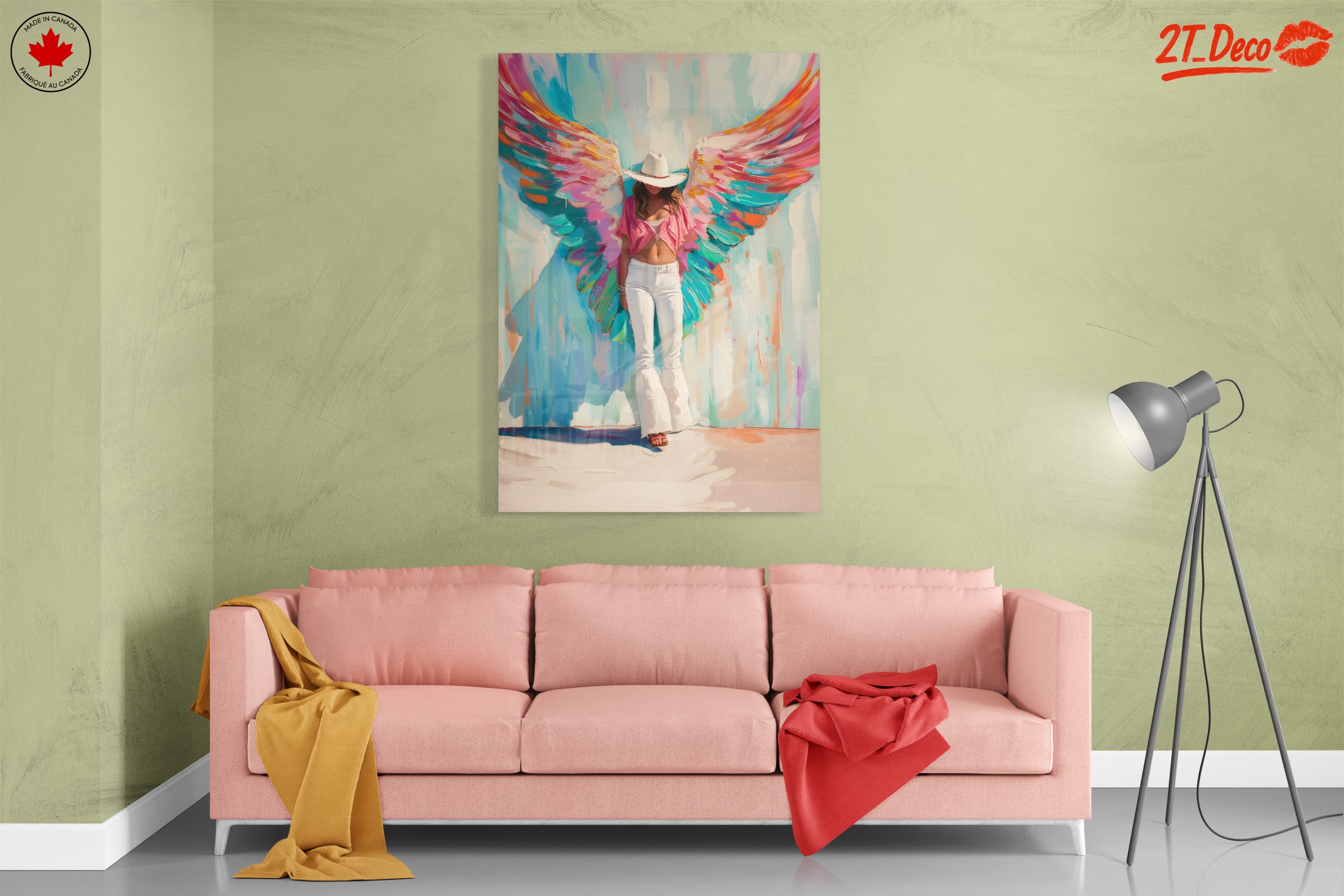 Vibrant Contemporary Portrait with Wings - Image 7