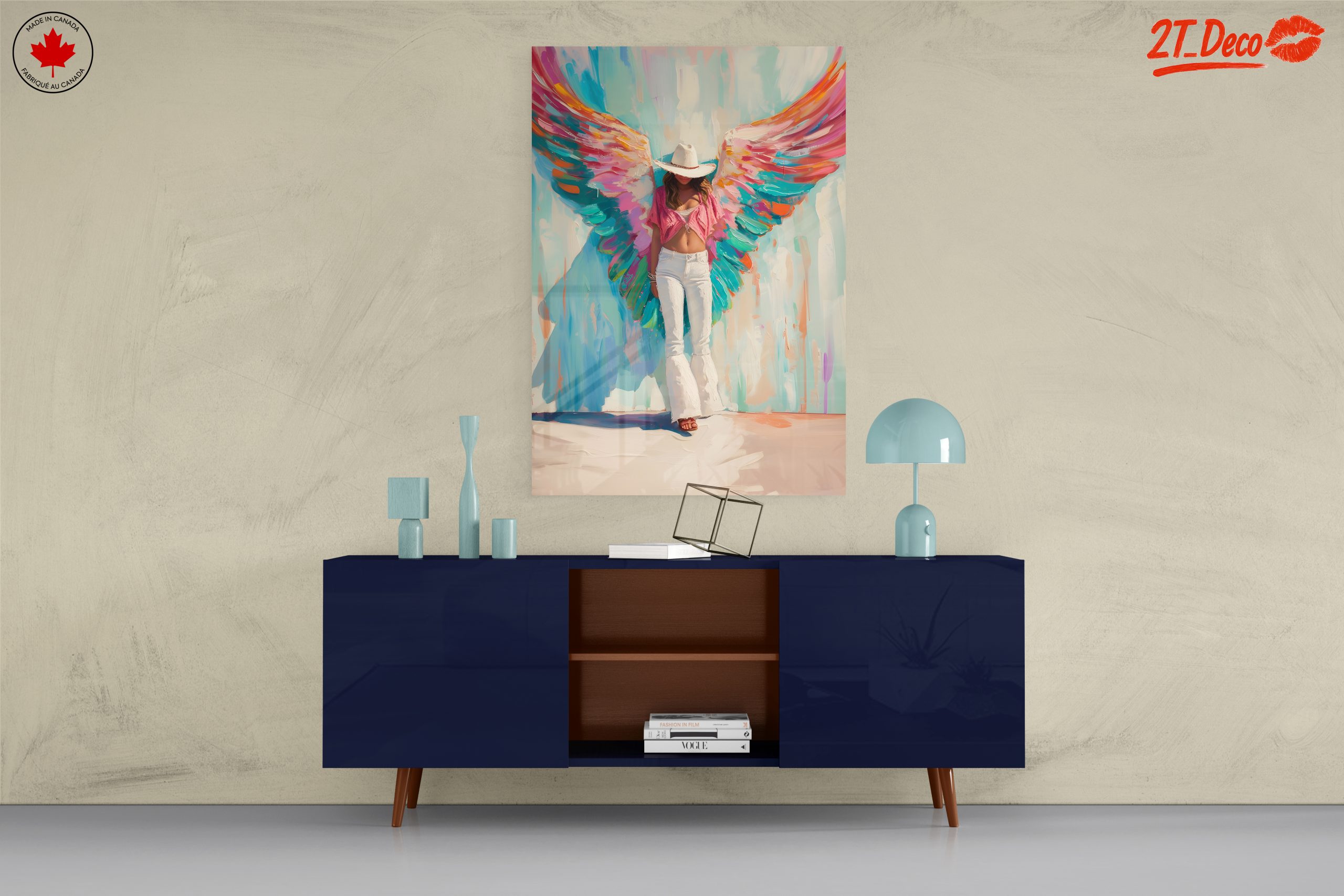 Vibrant Contemporary Portrait with Wings - Image 8