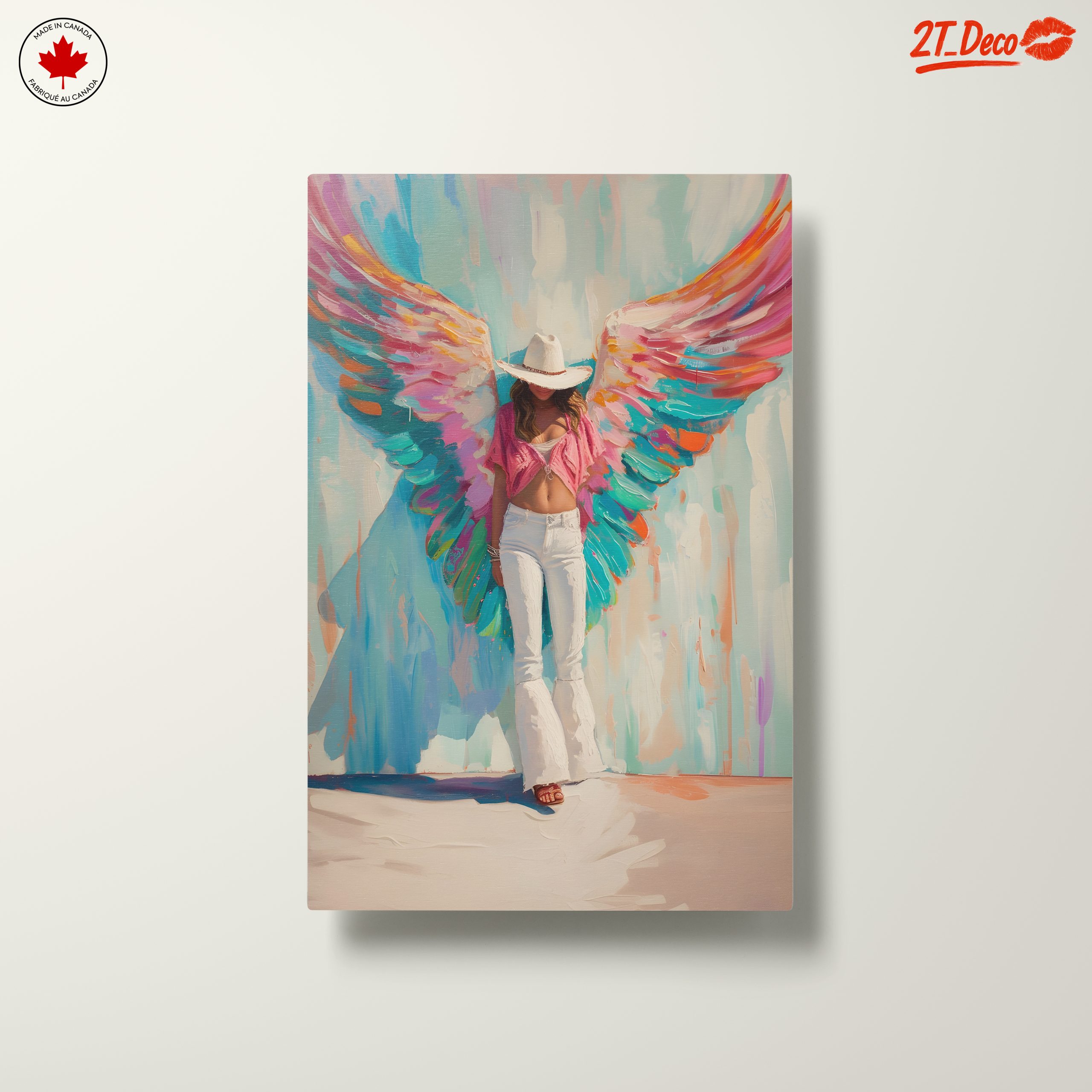 Vibrant Contemporary Portrait with Wings - Image 10
