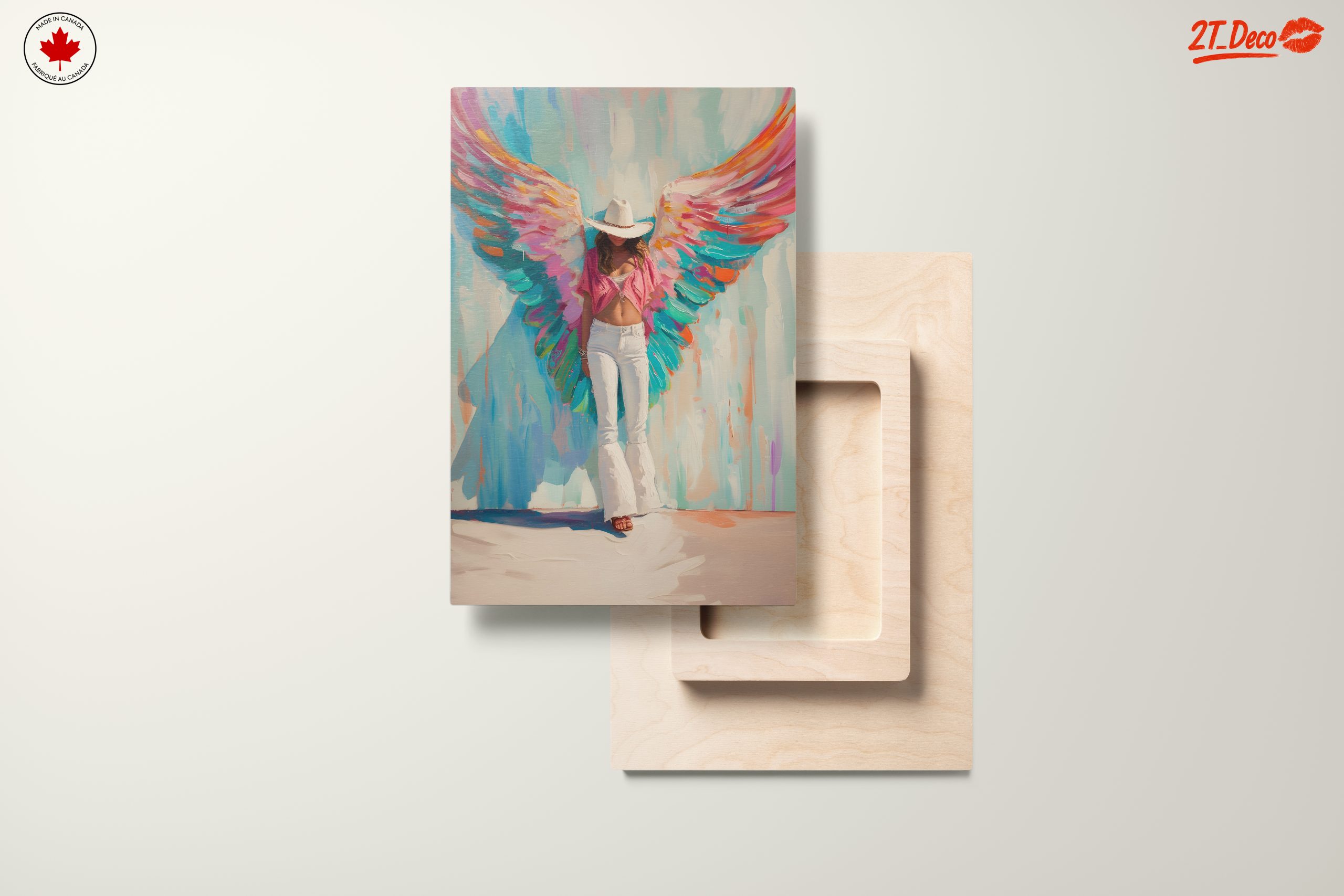 Vibrant Contemporary Portrait with Wings - Image 11