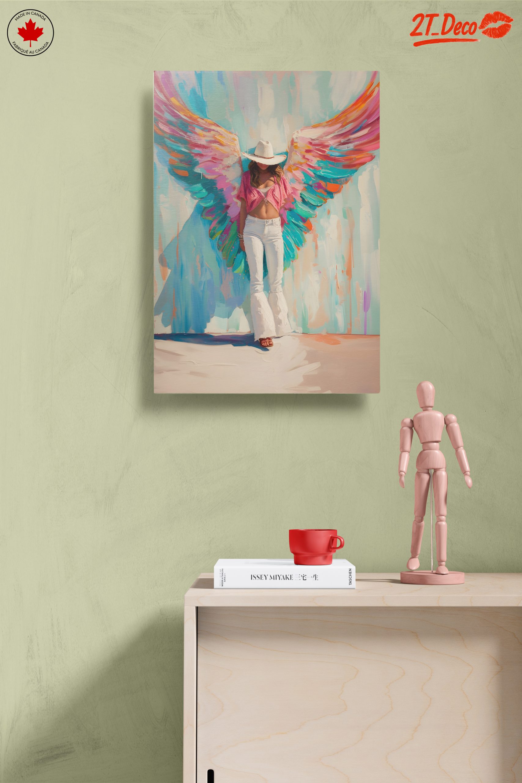 Vibrant Contemporary Portrait with Wings - Image 14