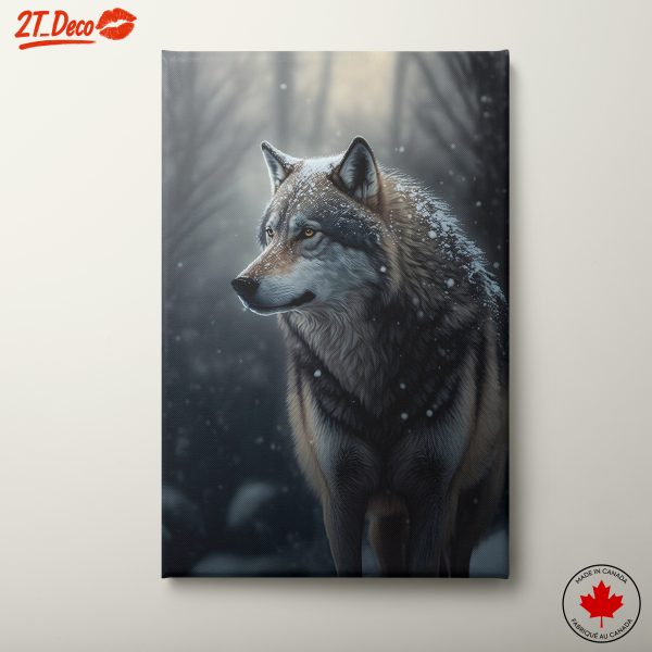 Beautiful Arctic Wolf in Snowy Landscape